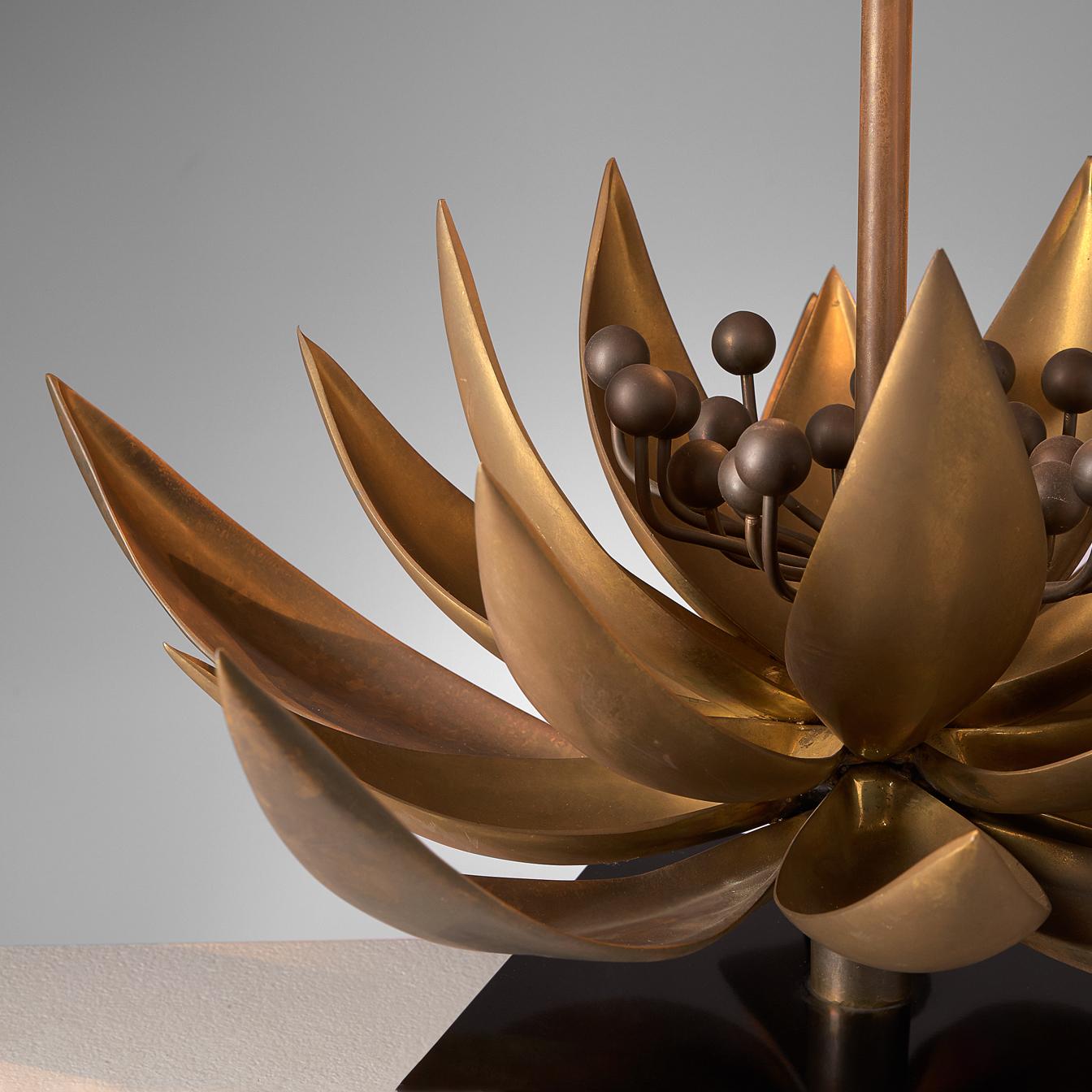 Mid-Century Modern Christian Techoueyres for Maison Jansen Floral Table Lamp