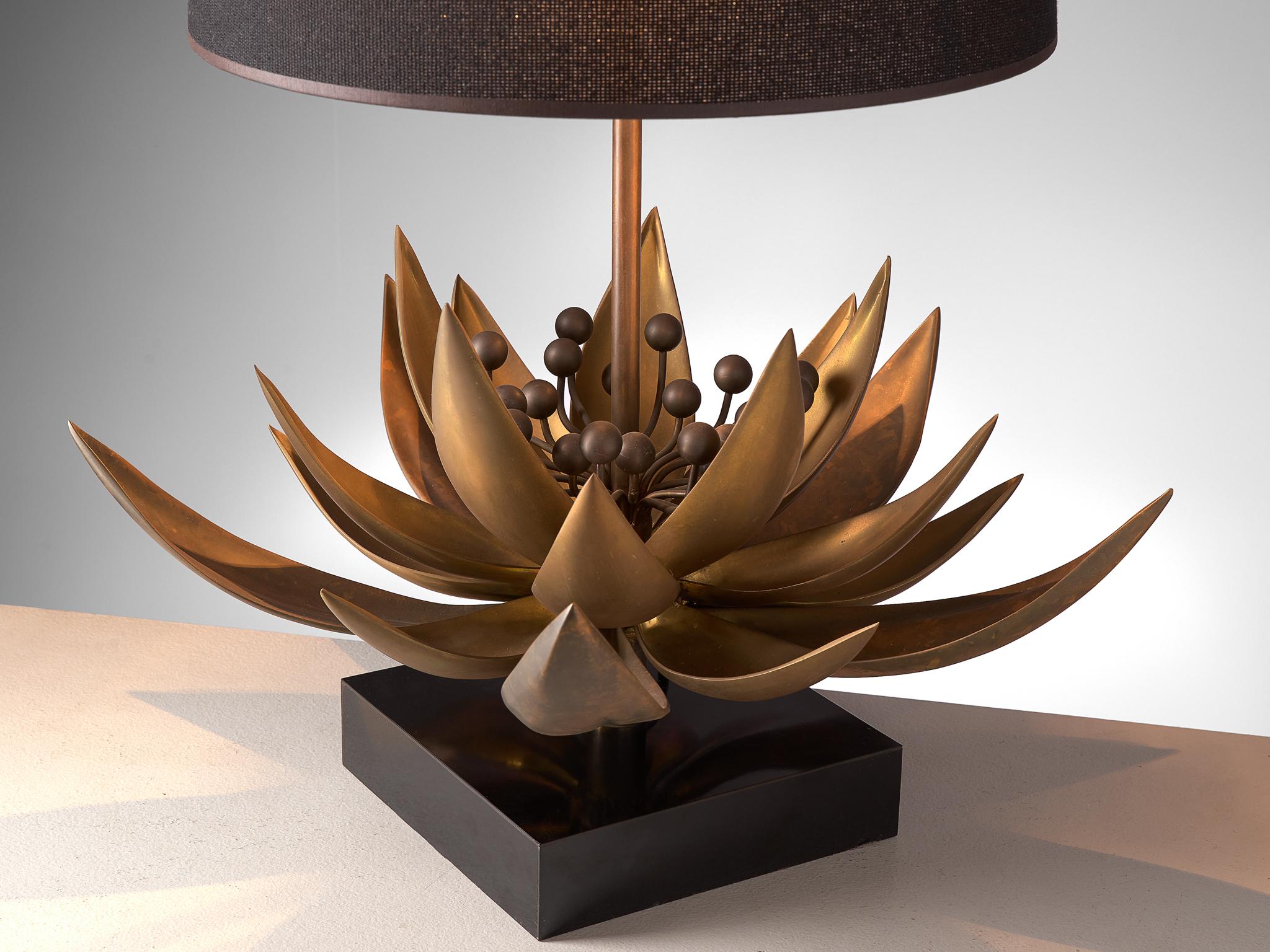 Christian Techoueyres for Maison Jansen Floral Table Lamp In Good Condition In Waalwijk, NL