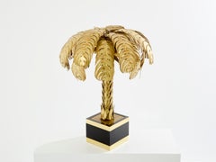 Christian Techoueyres for Maison Jansen brass palm tree lamp 1970s