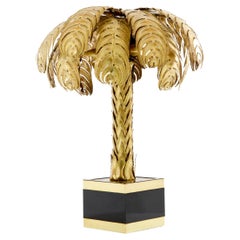 Christian Techoueyres für Maison Jansen Palmenlampe aus Messing 1970er Jahre