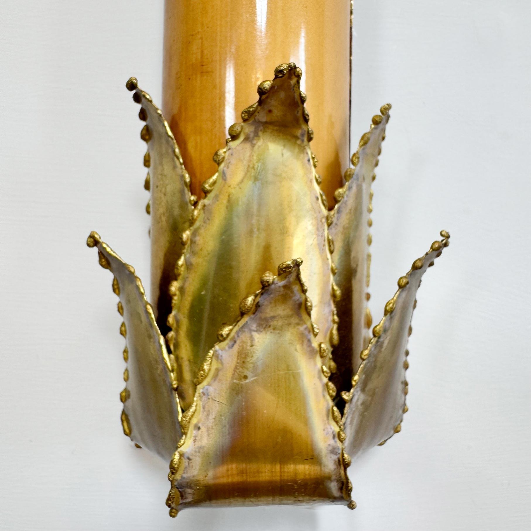 Fait main Applique palmier Christian Techoueyres pour Maison Jansen