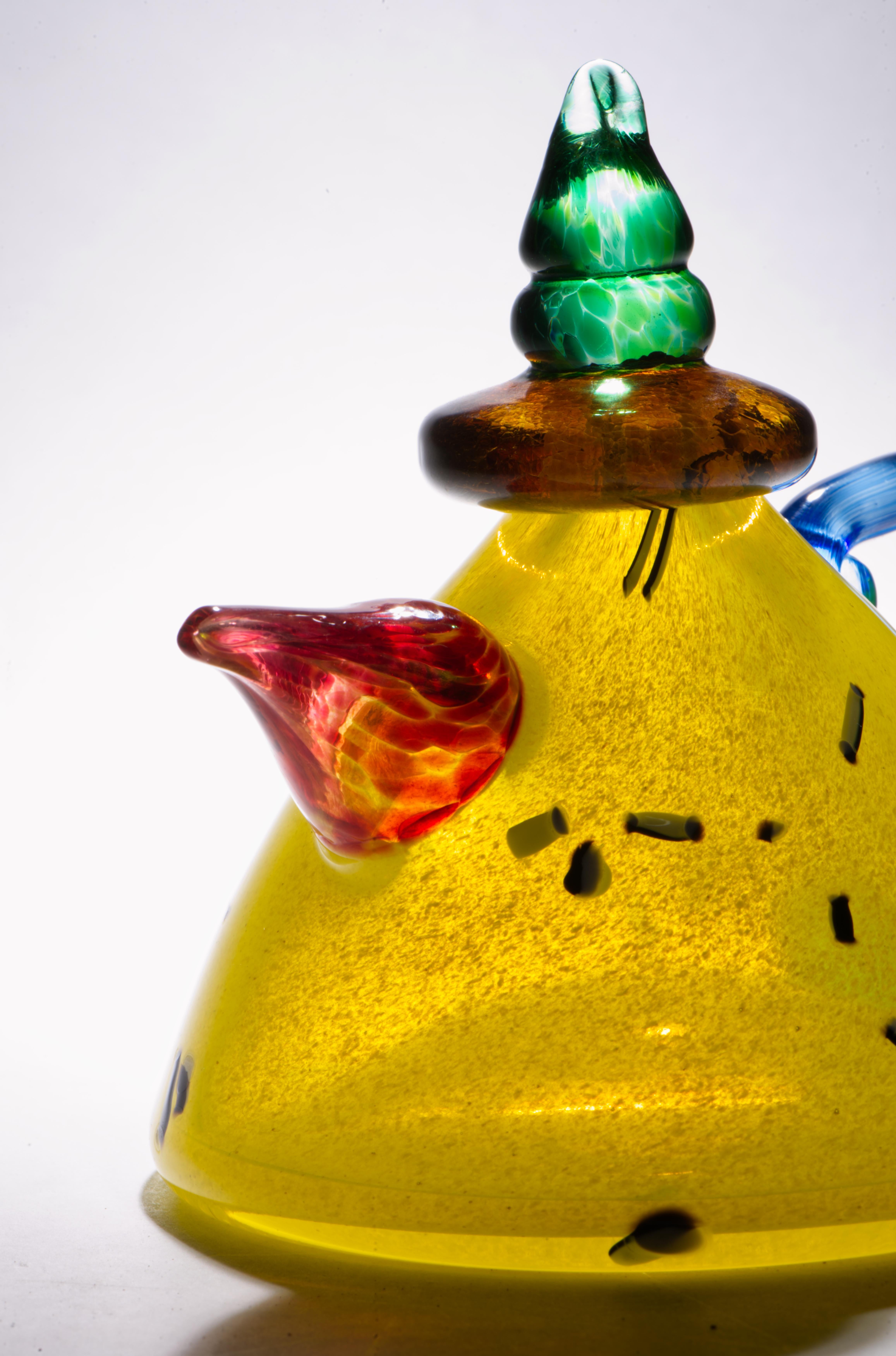 Postmoderno Scultura di teiera di Christian Thirion, Vetro Studio A in vendita