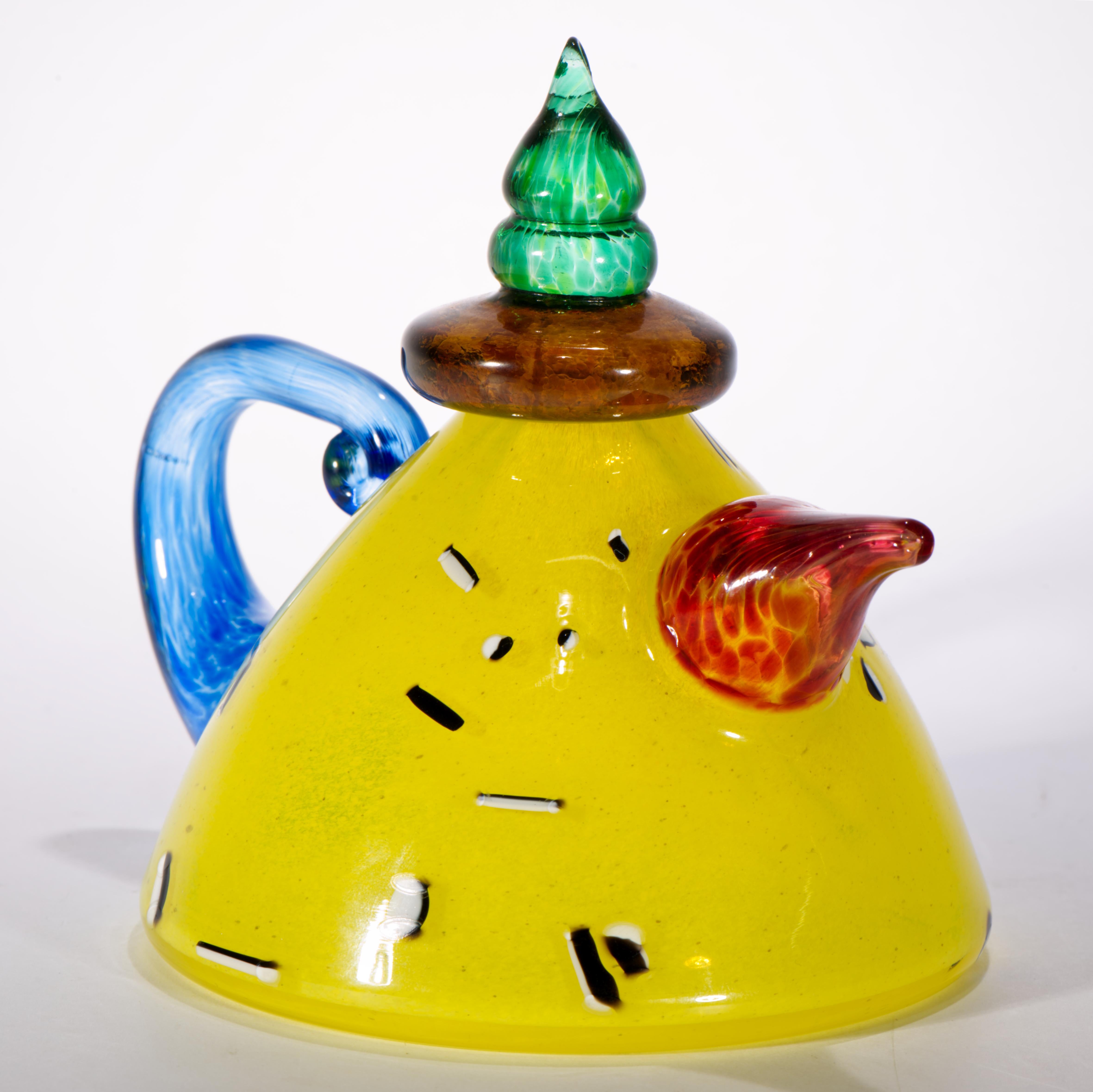 Fatto a mano Scultura di teiera di Christian Thirion, Vetro Studio A in vendita