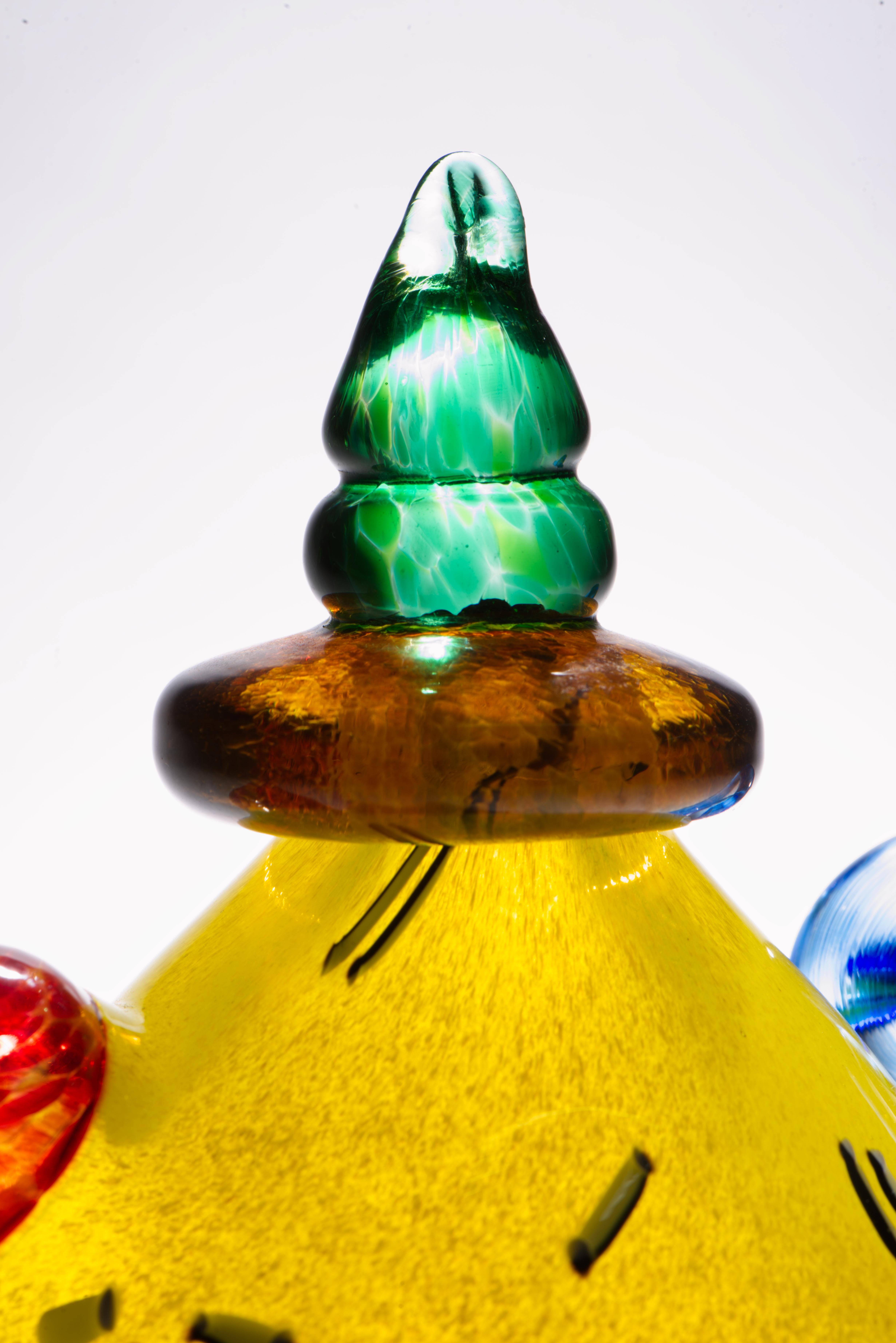 Vetro artistico Scultura di teiera di Christian Thirion, Vetro Studio A in vendita