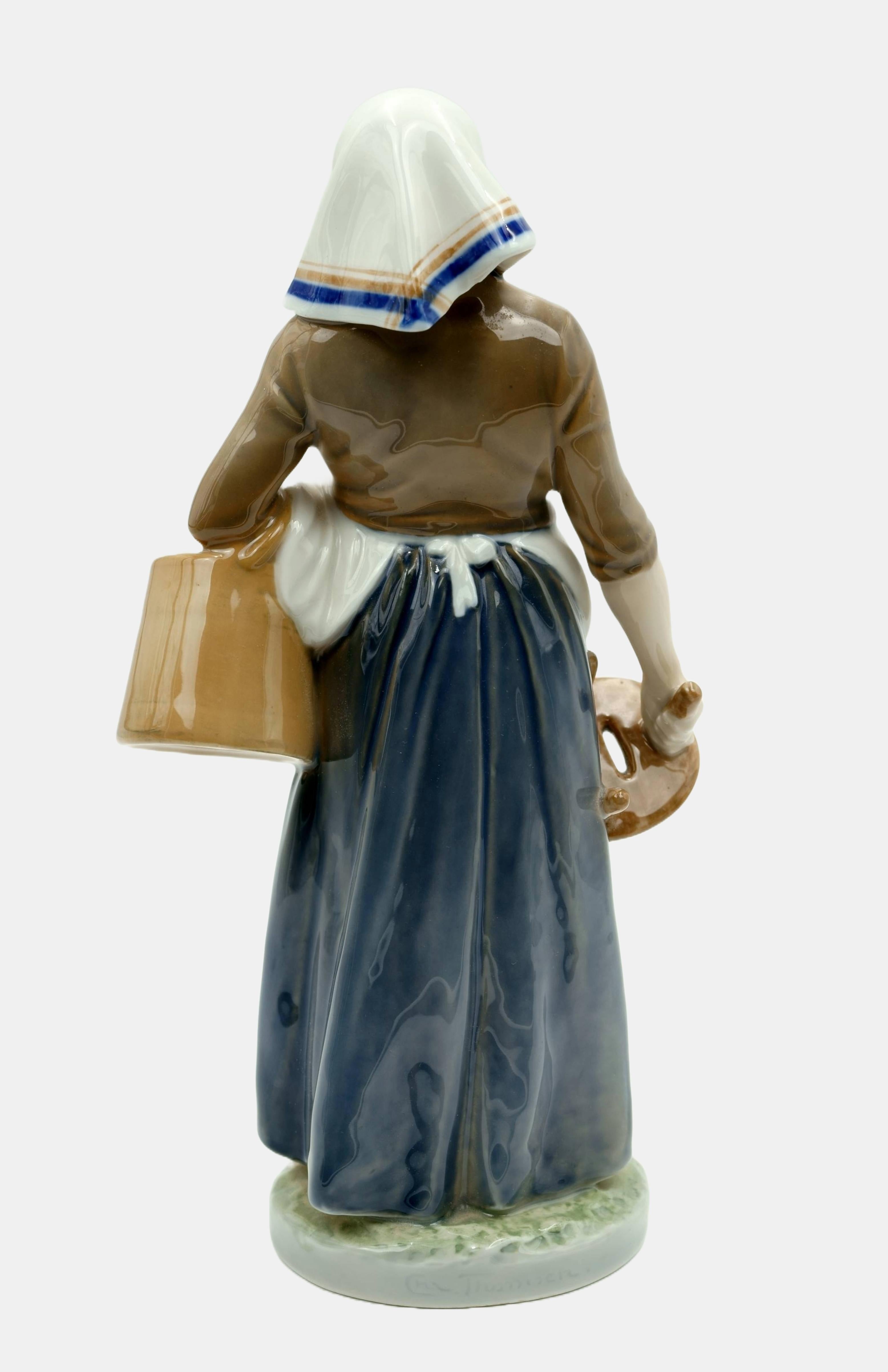 Royal Copenhagen Figure Milkmaid / - The dignity of the farmer's wife - - Realist Sculpture by Christian Thomsen