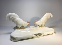 Christian Thomsen Royal Copenhagen 1903 Art Nouveau Porcelain Cocks Inkwell #524
