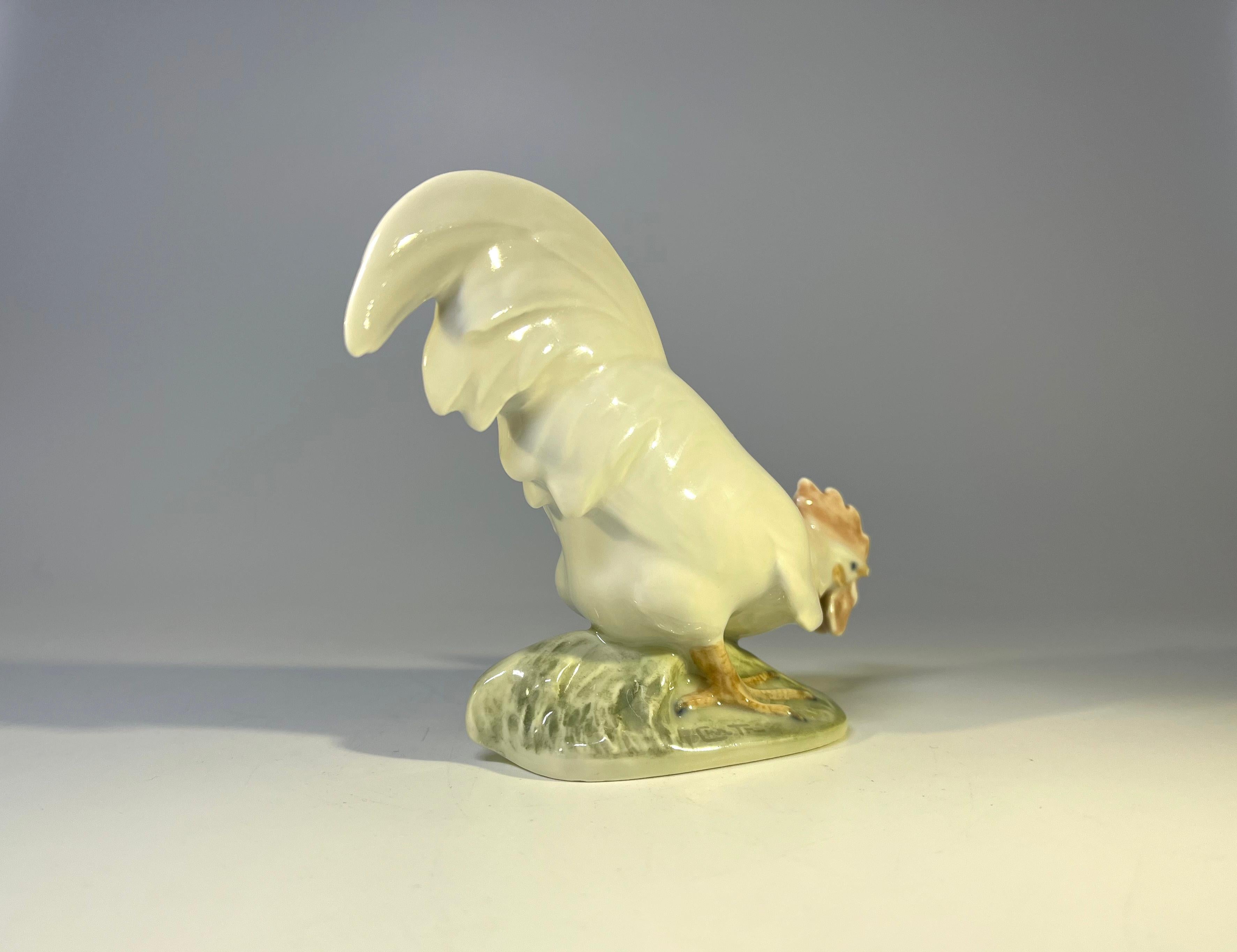 Christian Thomsen, Royal Copenhagen Art Nouveau 1923 Foraging Cockerel #1127 In Excellent Condition For Sale In Rothley, Leicestershire