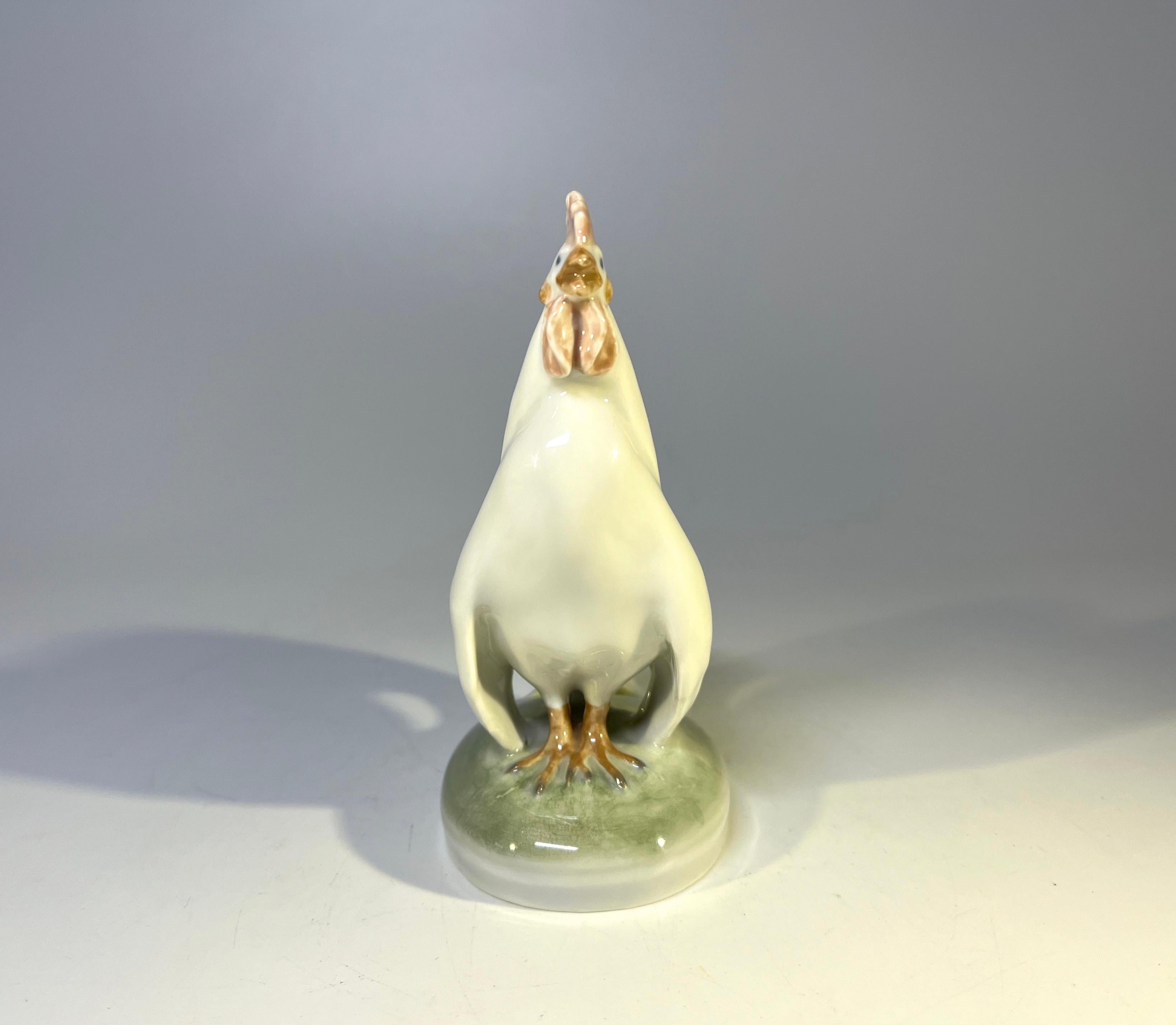 Christian Thomsen, Royal Copenhagen Art Nouveau 1923 Porcelain Cock Rooster For Sale 1