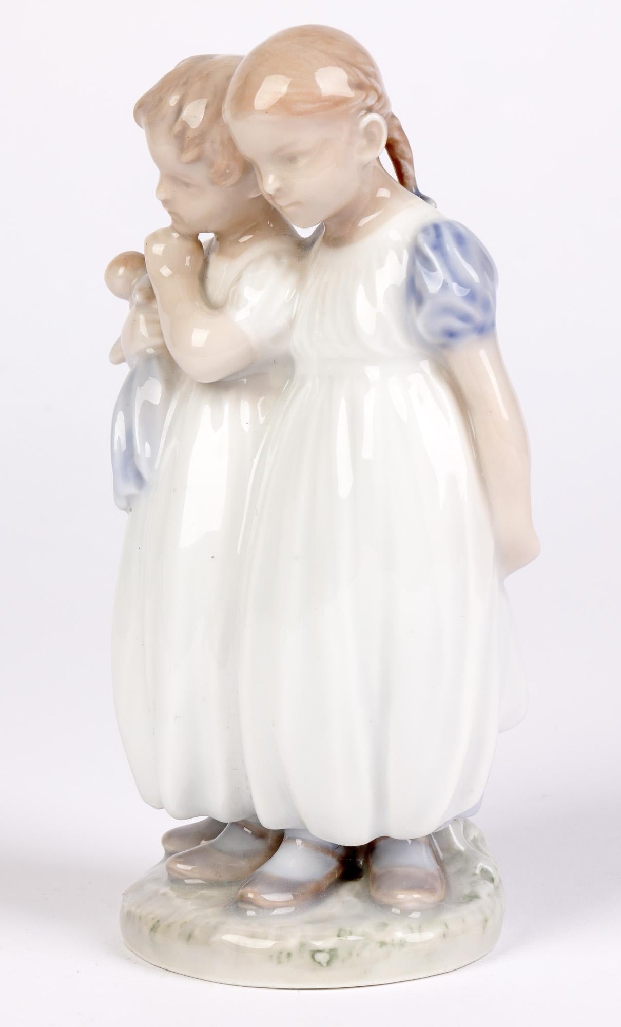 Christian Thomsen Royal Copenhagen Two Girls and Doll Figure For Sale 2