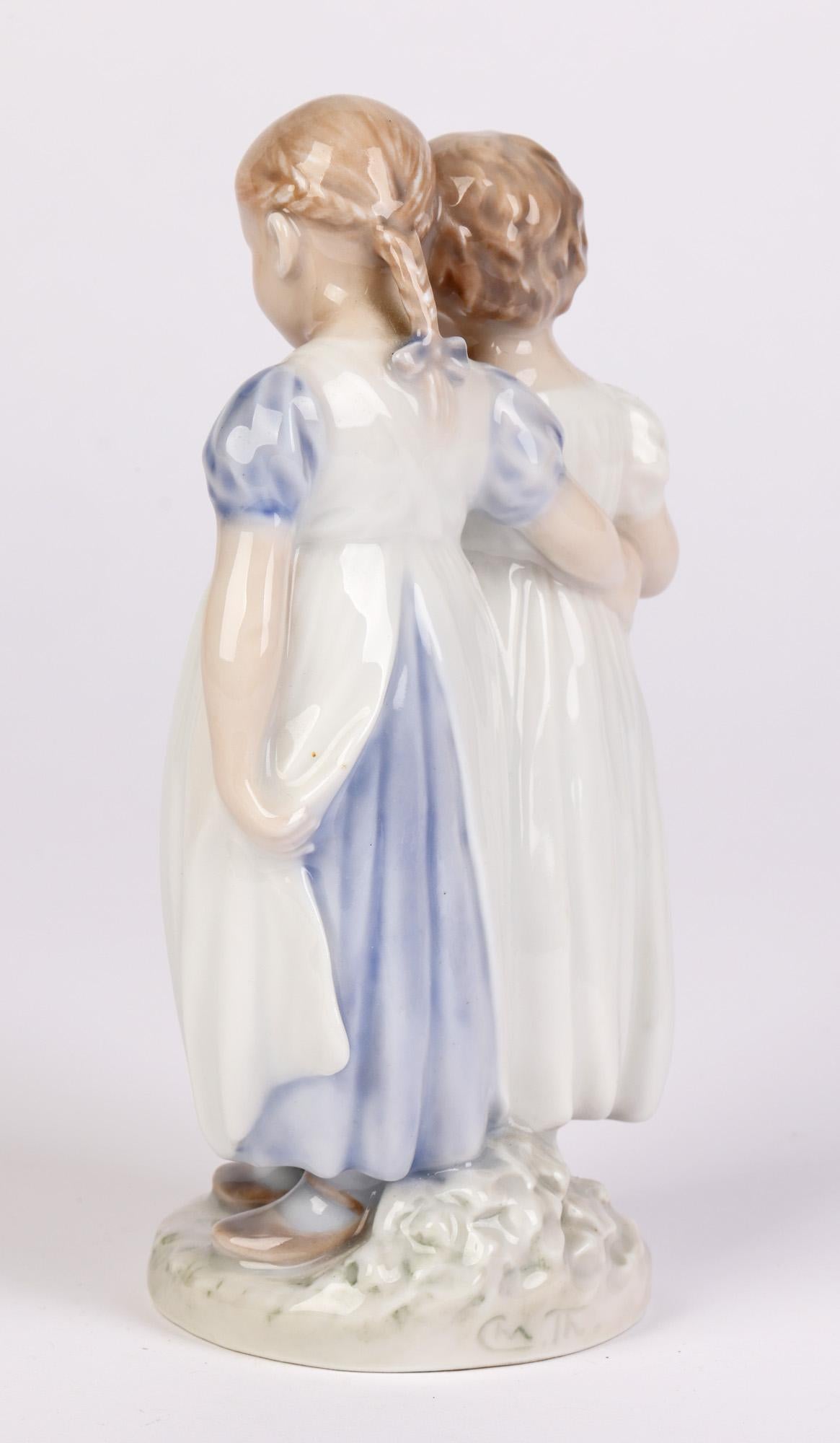 Christian Thomsen Royal Copenhagen Two Girls and Doll Figure For Sale 6