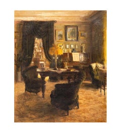 Christian Valdemar Clausen+ Oil on canvas Interior