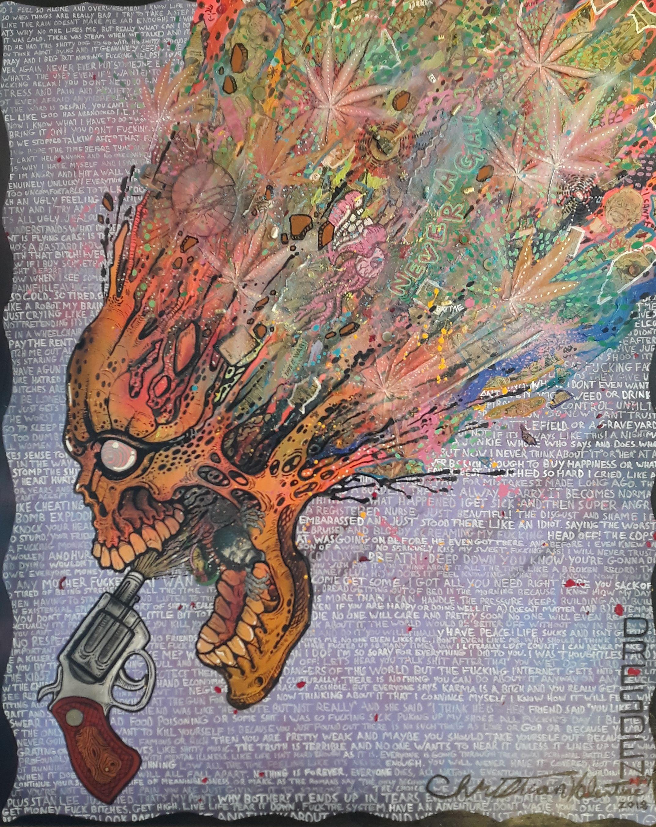 Kms, Mixed Media on Canvas - Mixed Media Art by Christian Valentine