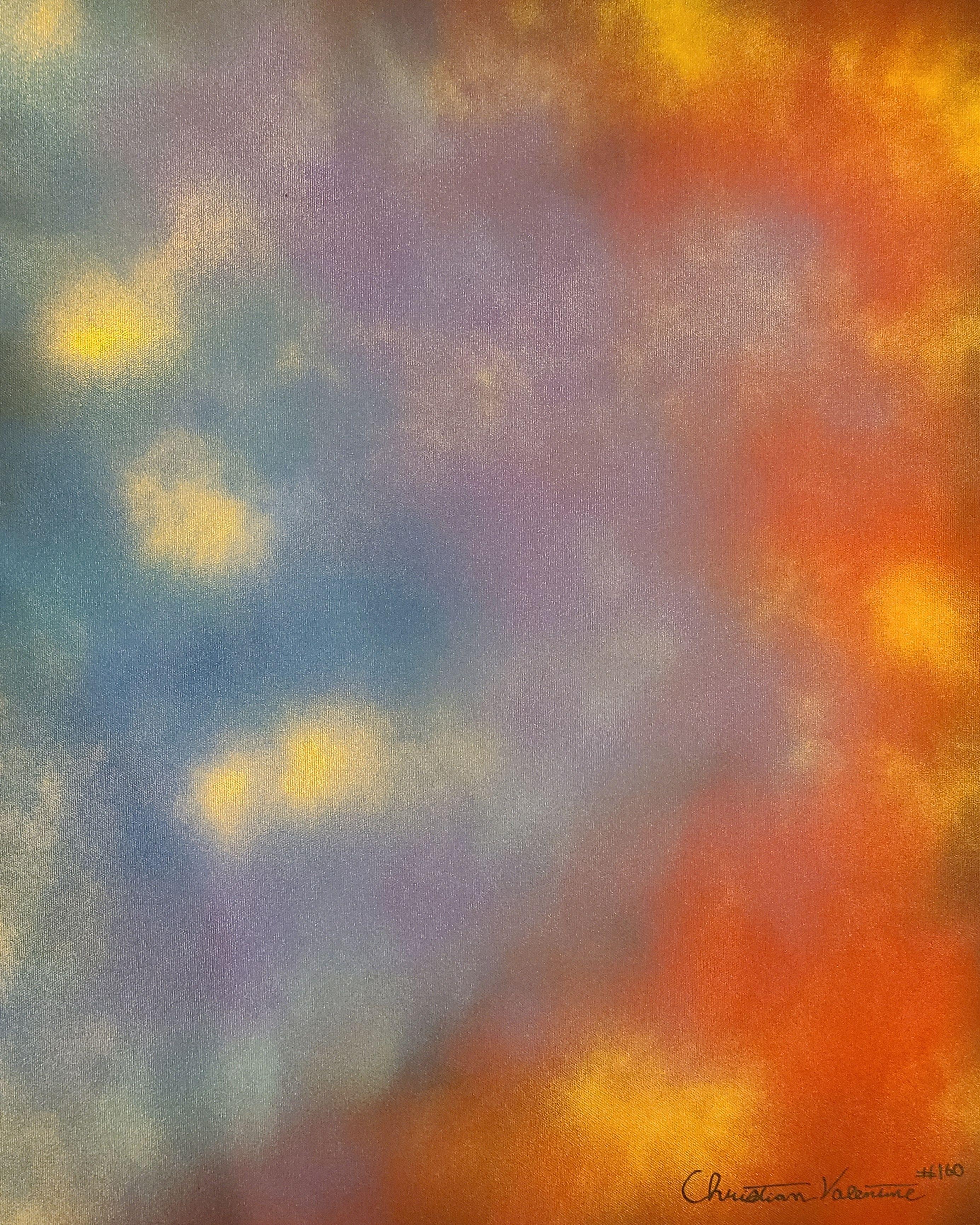 Abstract Painting de Christian Valentine - Azul + rojo, Pintura, Acrílico sobre lienzo