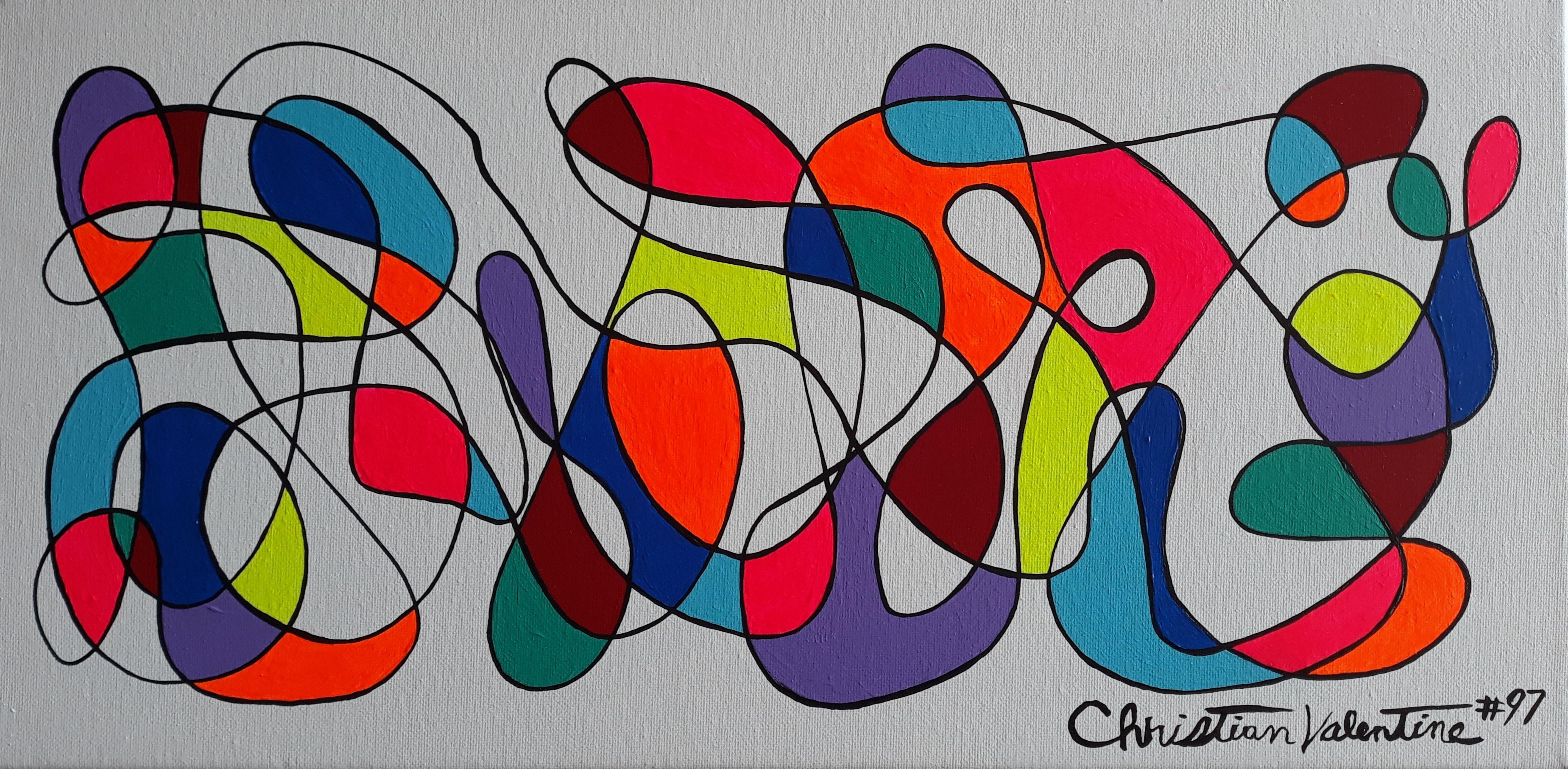 Christian Valentine Abstract Painting - Egg hunt, Painting, Acrylic on Canvas