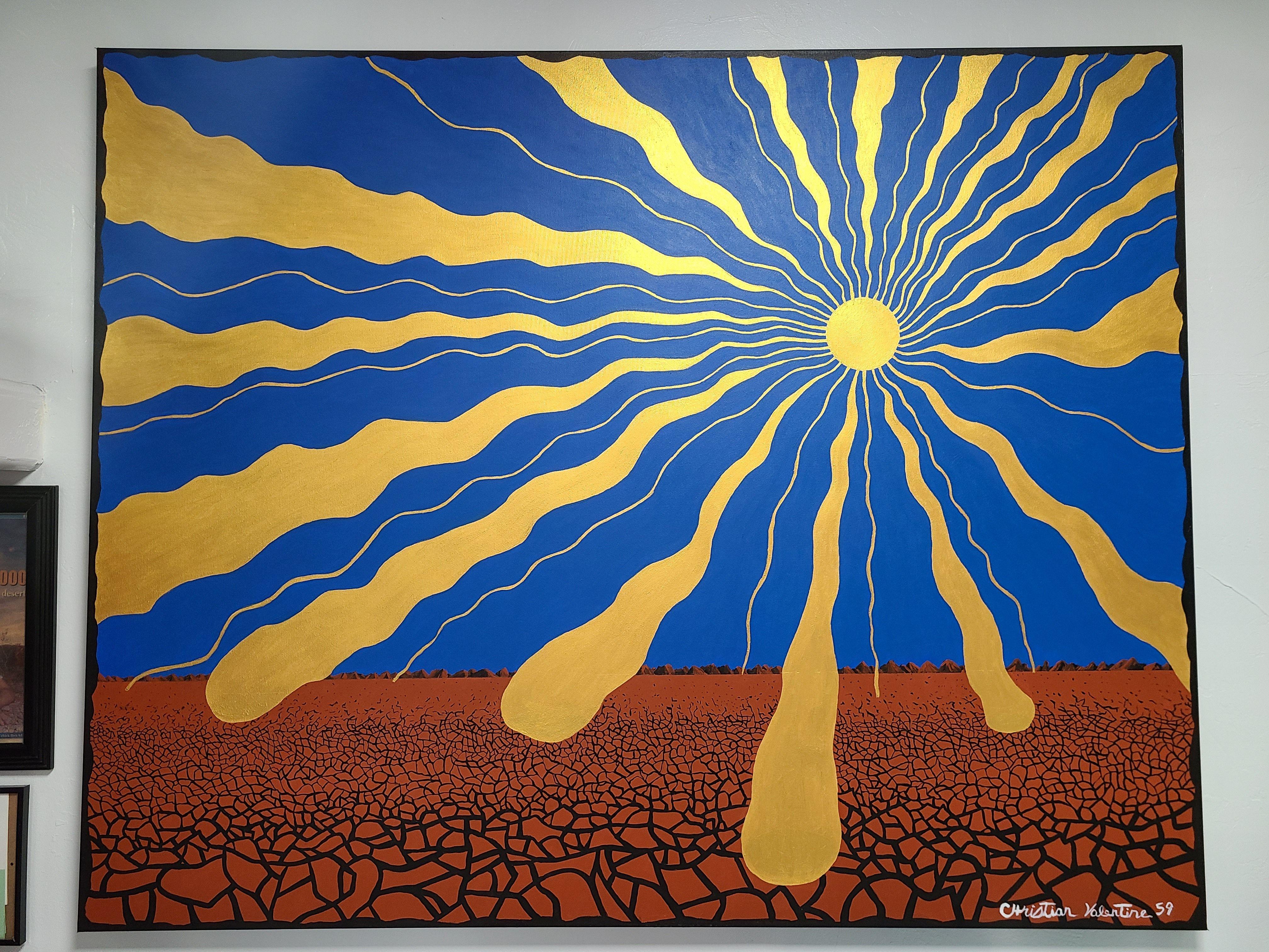 Venere invisibile, Pittura, Acrilico su tela - Abstract Painting Blu di Christian Valentine