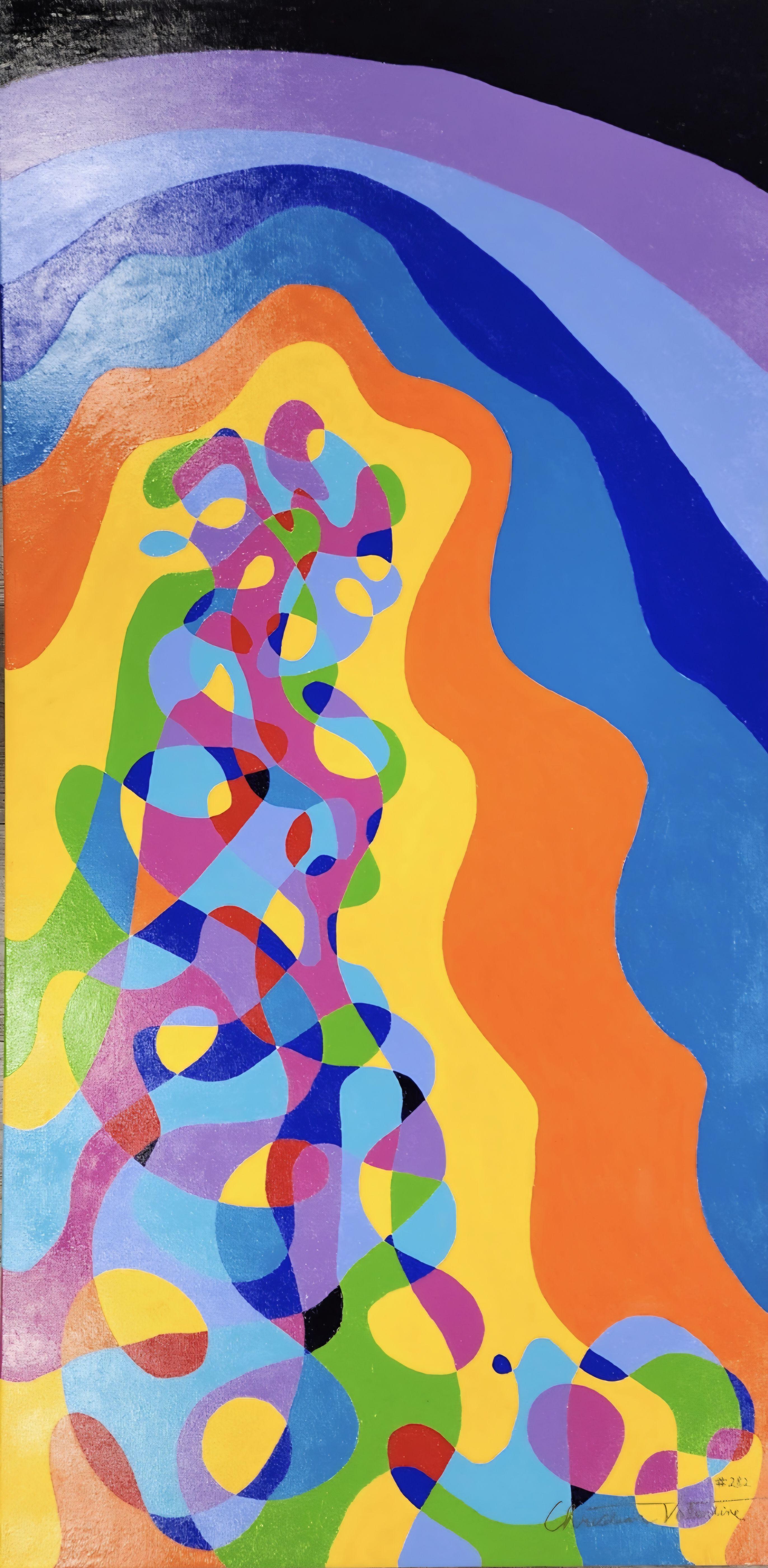 Christian Valentine Abstract Painting - Rocket Madonna, Painting, Acrylic on Canvas