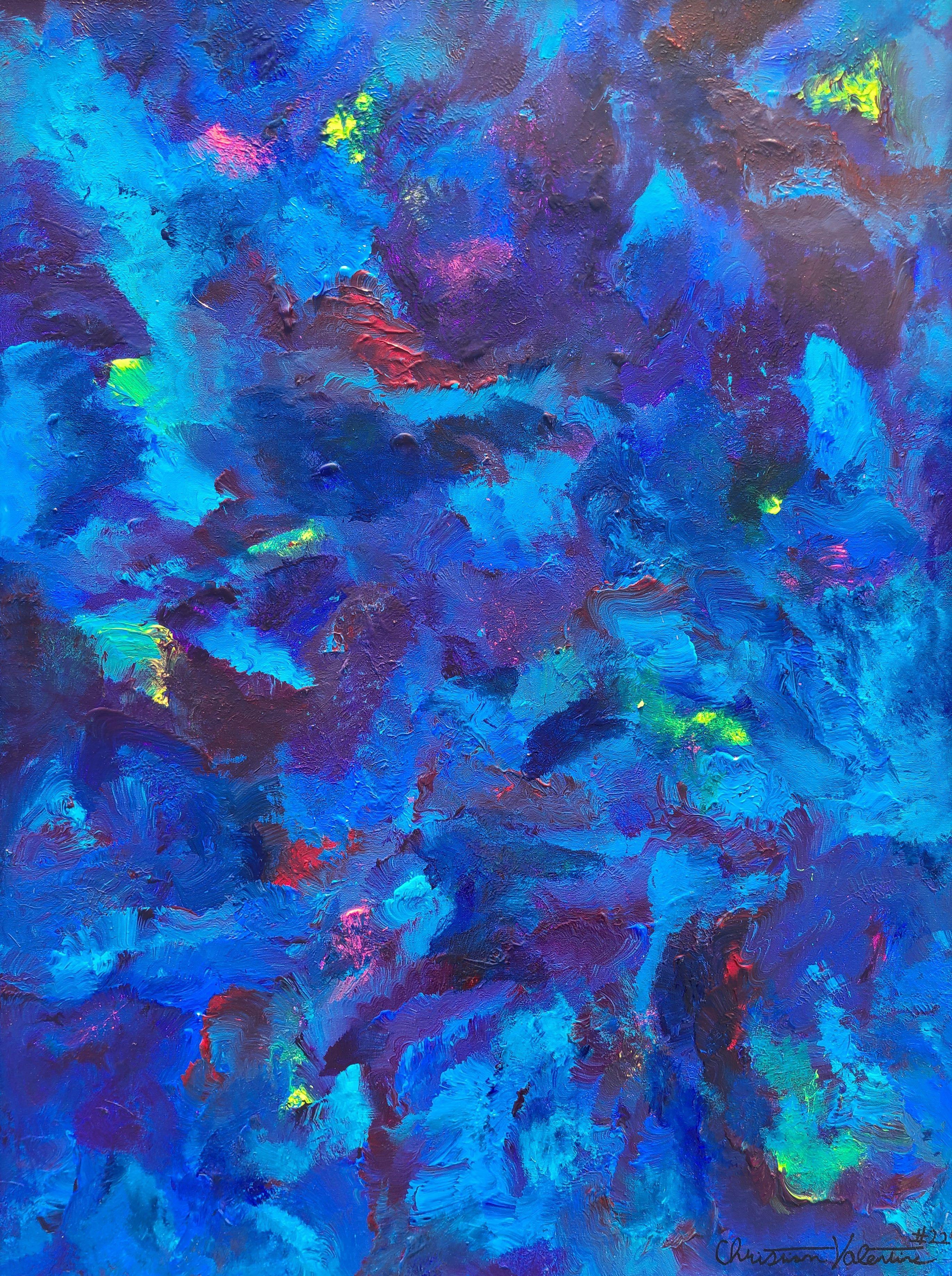 Christian Valentine Abstract Painting - The blue one, Painting, Acrylic on Canvas
