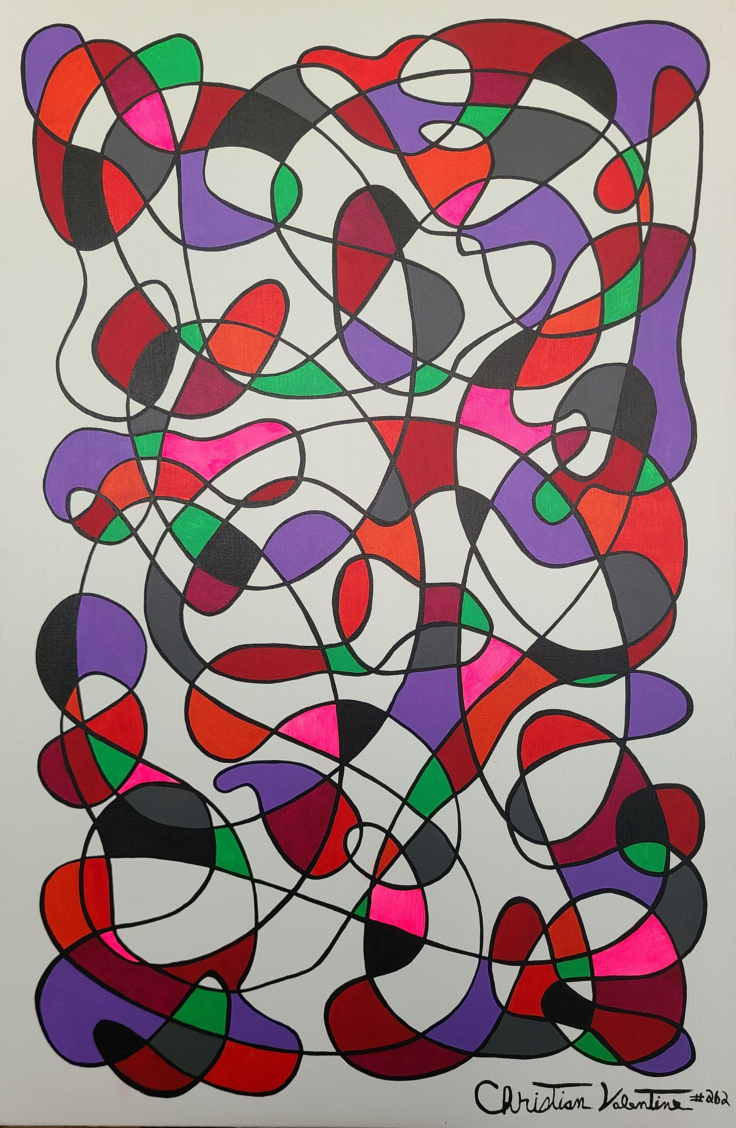 Abstract Painting de Christian Valentine - El alba roja, Pintura, Acrílico sobre lienzo