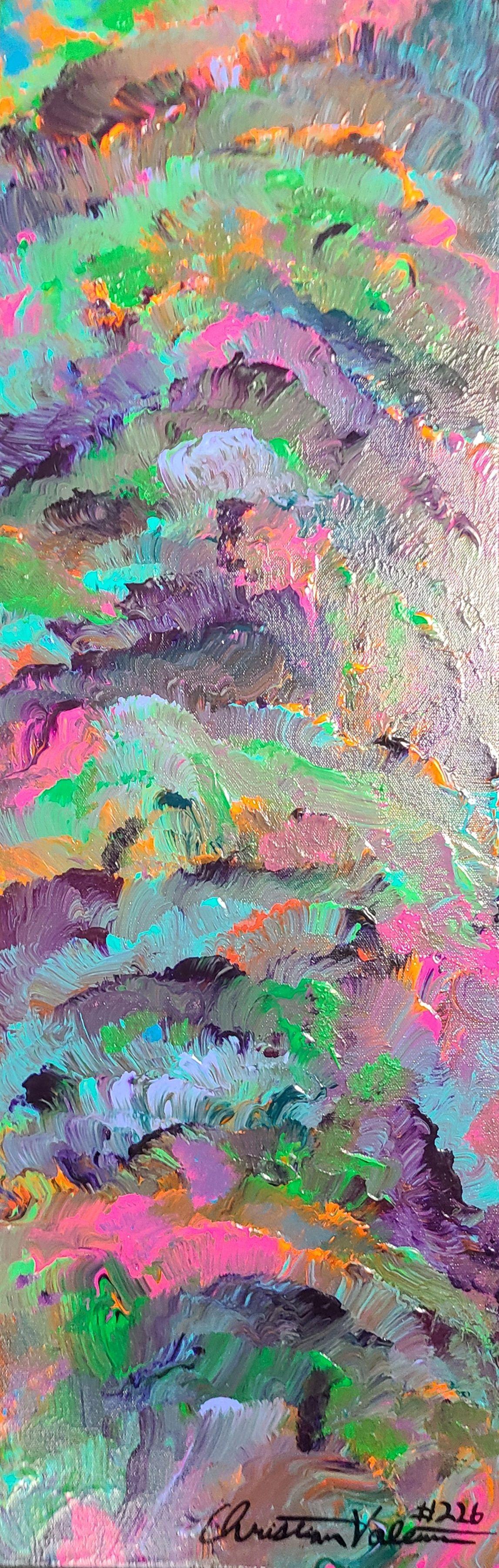 Christian Valentine Abstract Painting - Waves of color, Painting, Acrylic on Canvas