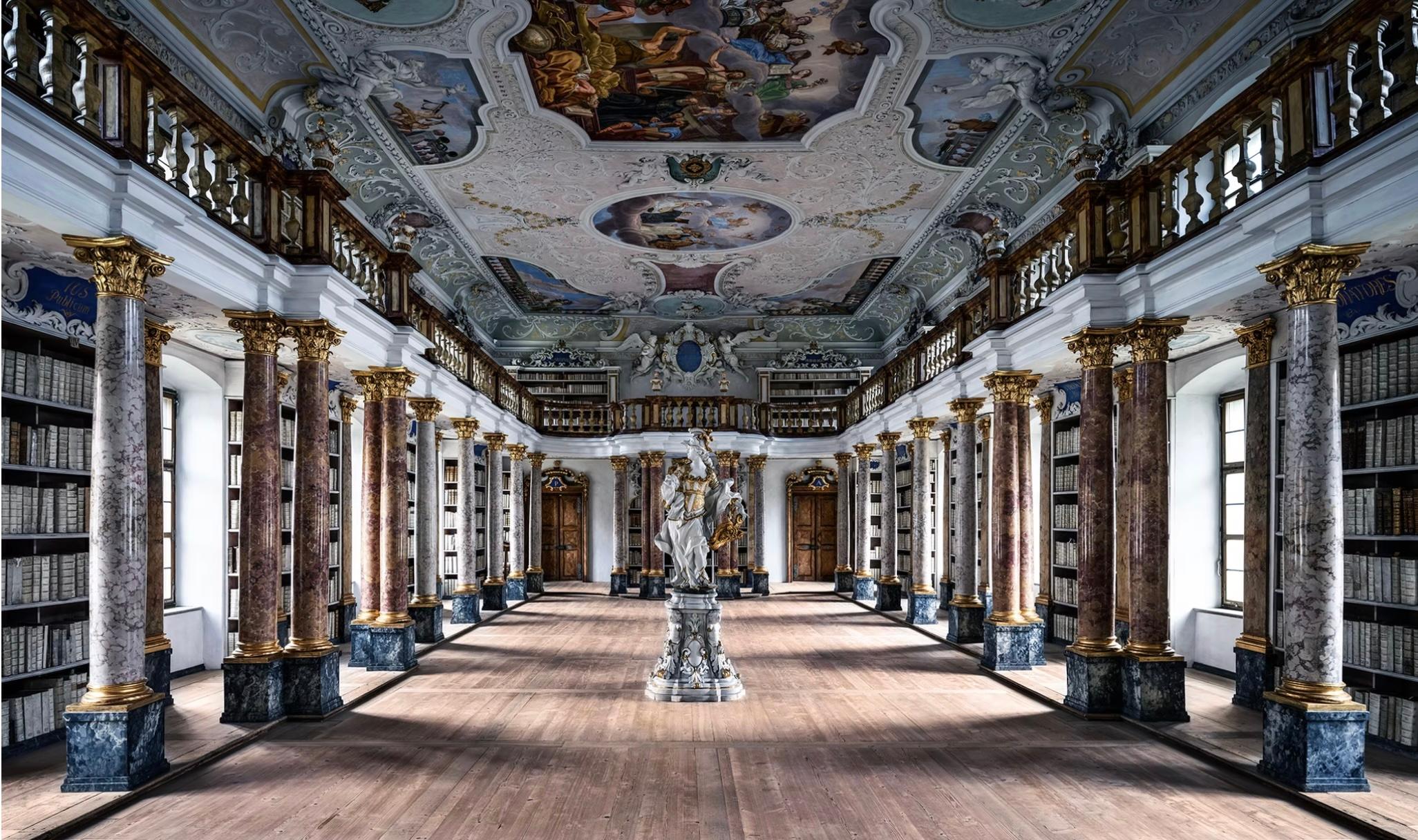 OTTOBEUREN ABBEY LIBRARY
Ottobeuren, Germany - 2024

140 x 220 cm (55.1" x 86.6")

Edition size: 12

Light jet, exposure on high glossy paper and aluminum dibond 

Distance Frame, Tulipwood, Lacquered Matt Black, Museum Glass included

Ottobeuren