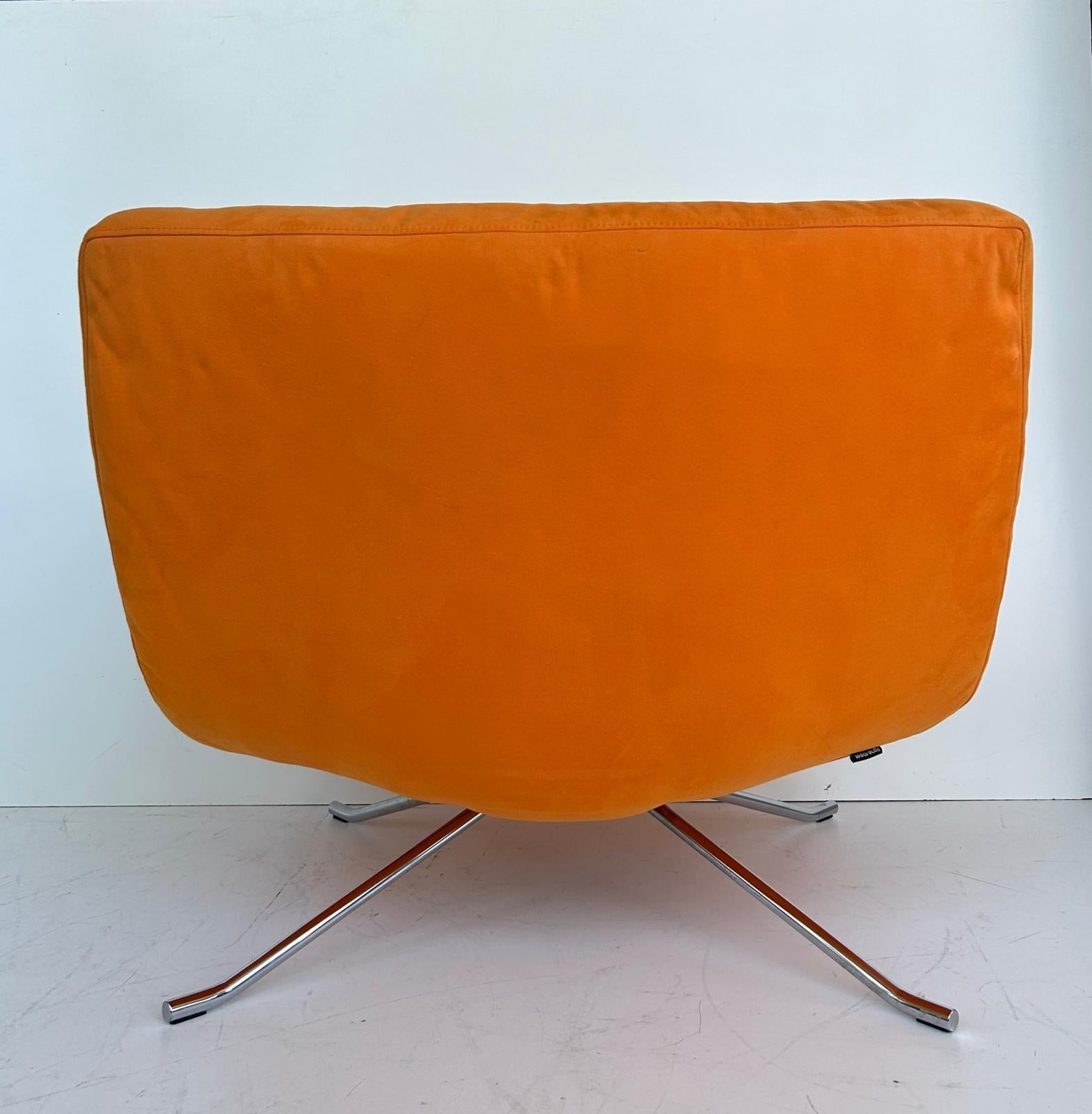 Christian Werner Ligne Roset 'Pop' Lounge Chair with Orange Ultrasuede  For Sale 1