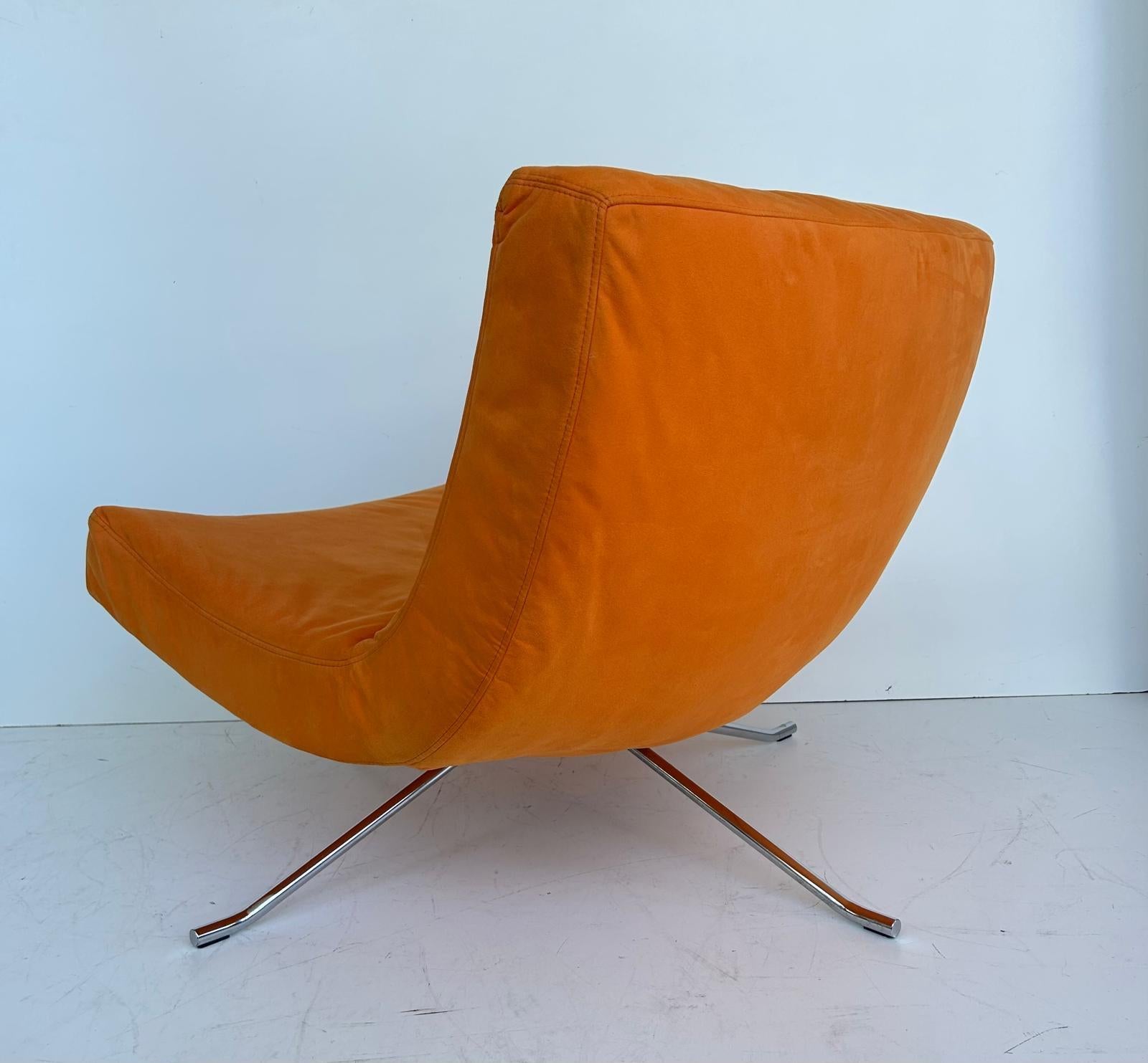 Christian Werner Ligne Roset 'Pop' Lounge Chair with Orange Ultrasuede  For Sale 2