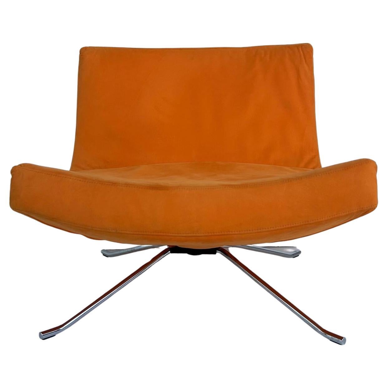 Christian Werner Ligne Roset 'Pop' Lounge Chair with Orange Ultrasuede  For Sale