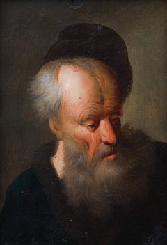 Portrait of a Bearded Man, Credit Card Size, Miniature, Oil on Paper