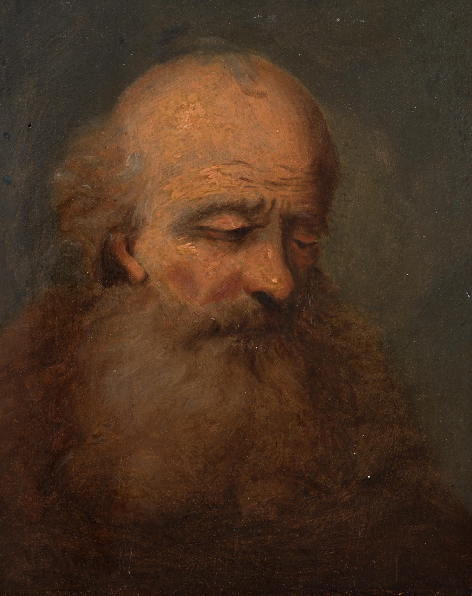 Ritratto di un uomo anziano - Portrait Painting Nero di Christian Wilhelm Ernst Dietrich