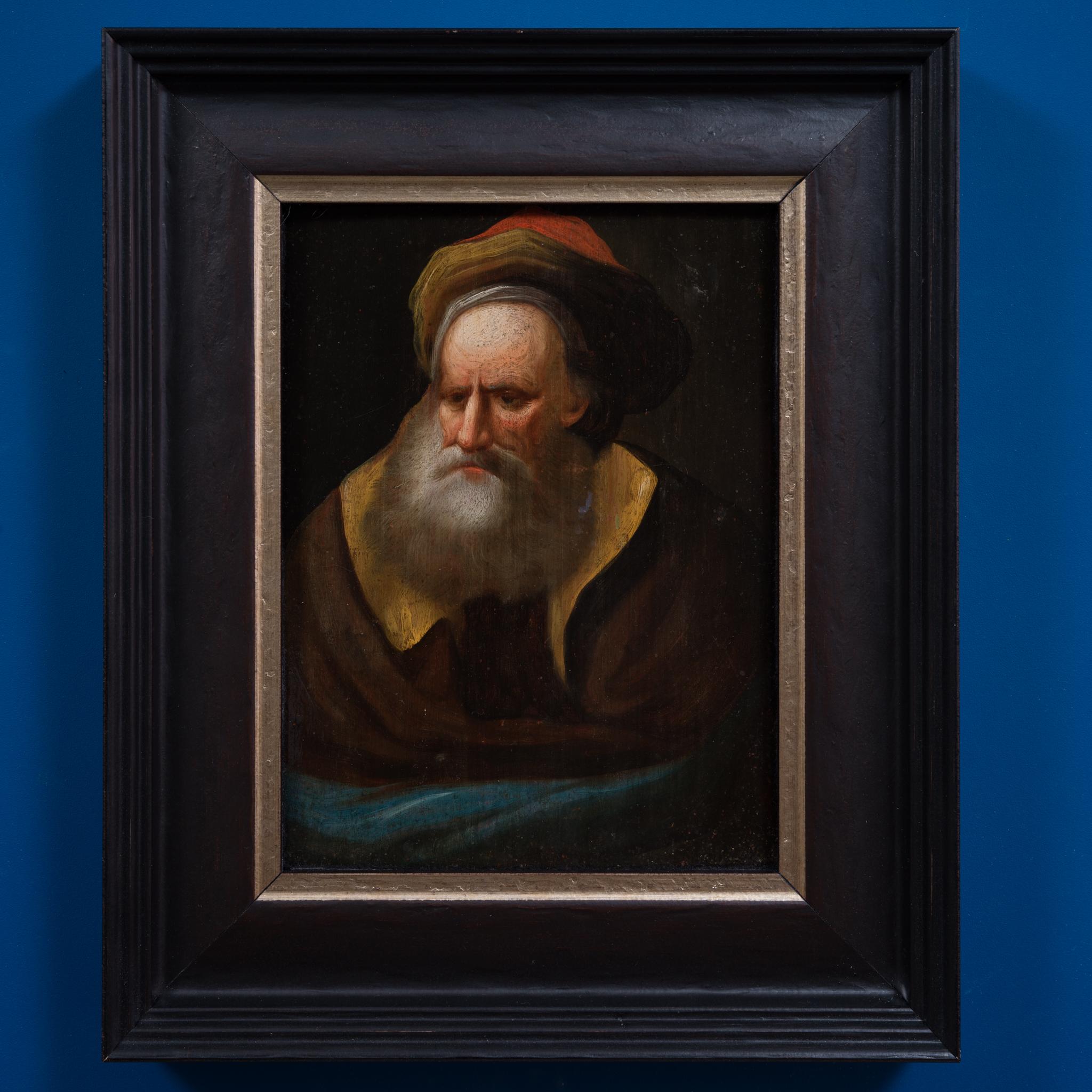 Porträt eines alten, gebürtigen Mannes (Schwarz), Figurative Painting, von Christian Wilhelm Ernst Dietrich