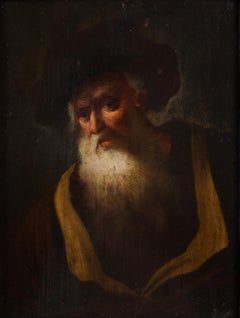 Portrait of an Old Bearded Man With a Black Cap