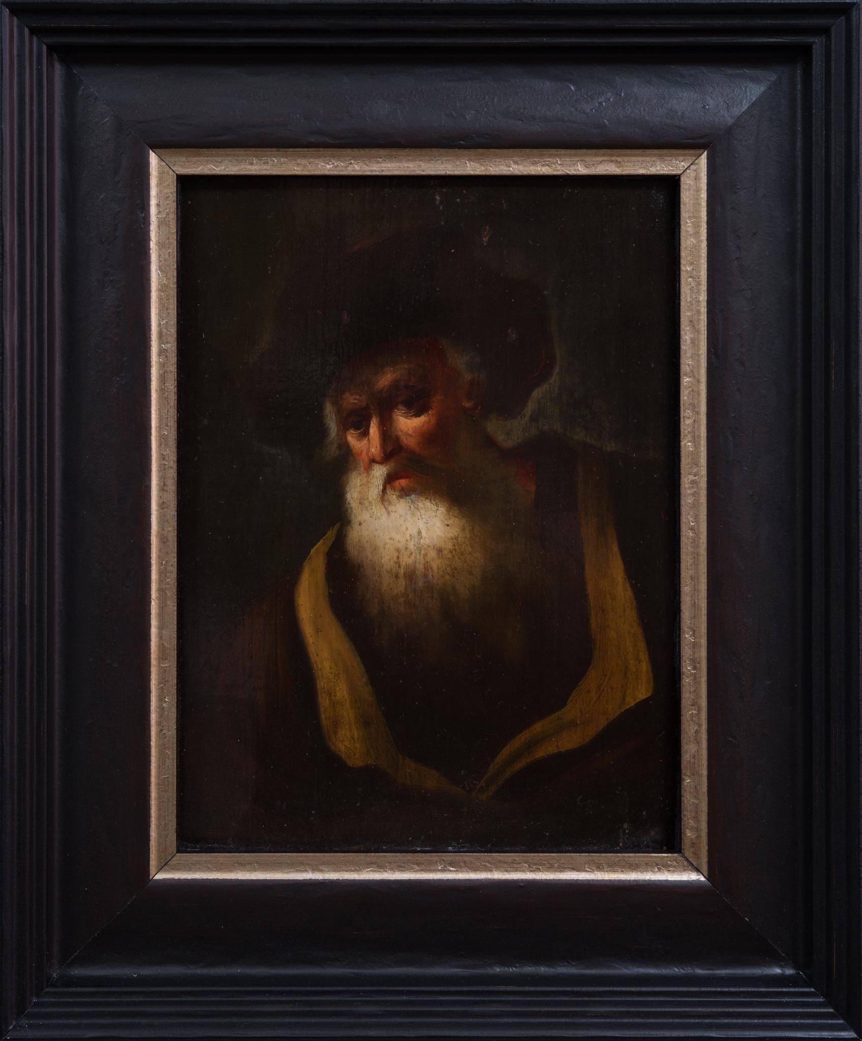Portrait of an Old Bearded Man With a Black Cap For Sale 1