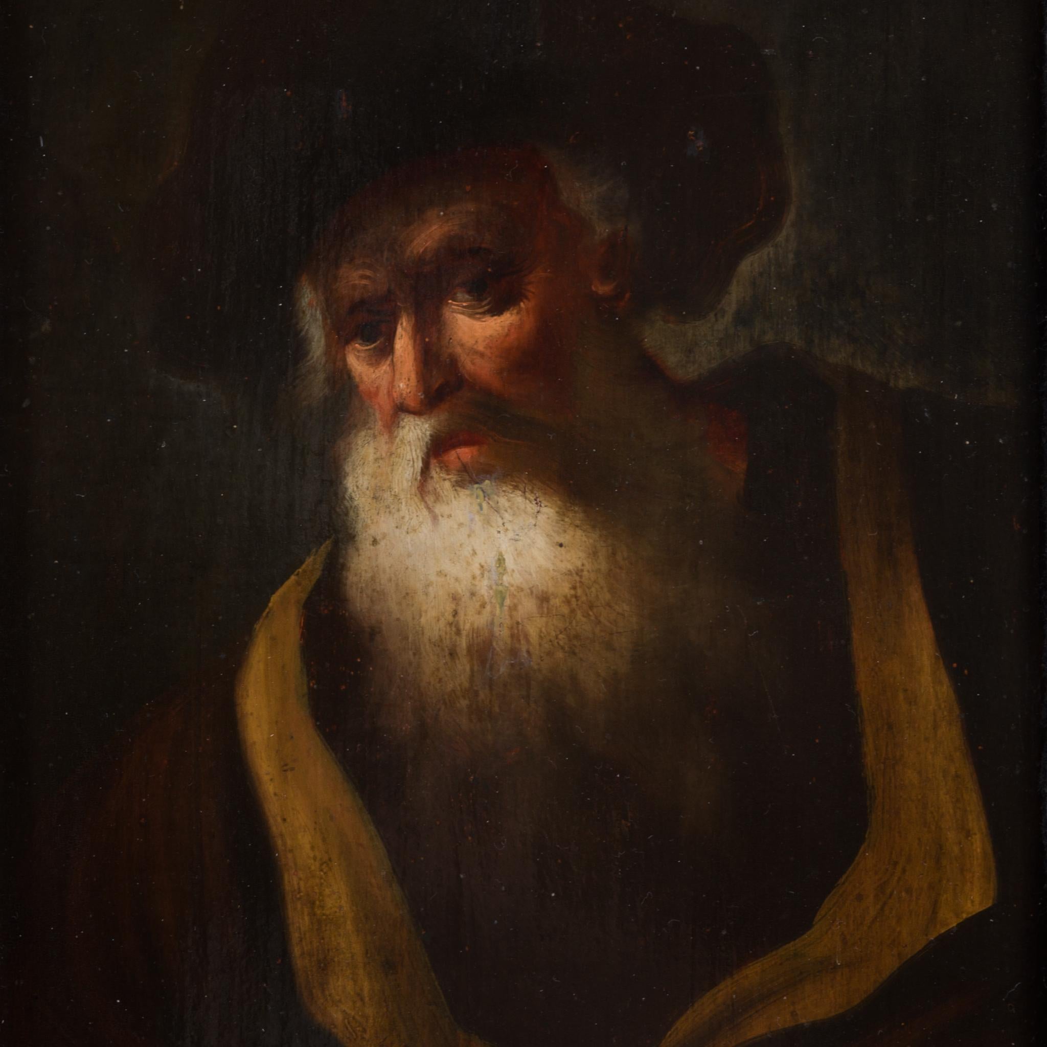 Portrait of an Old Bearded Man With a Black Cap For Sale 2