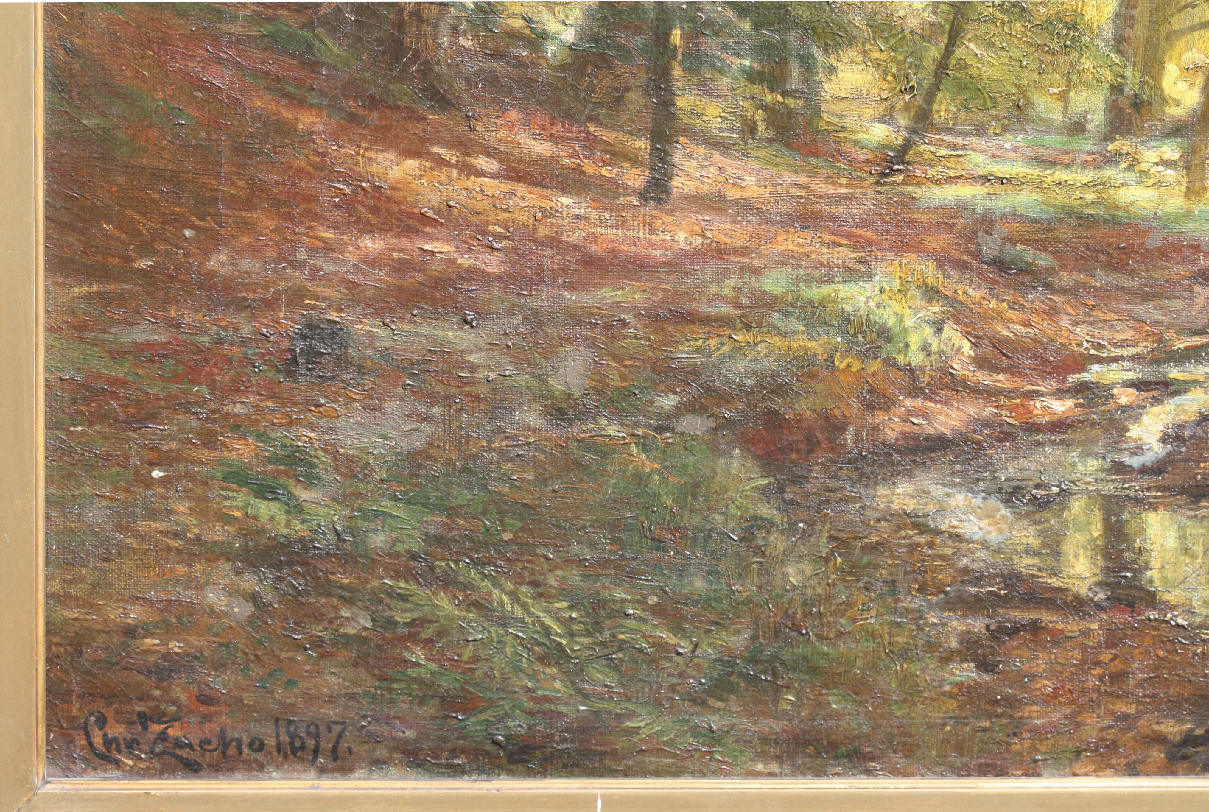 Christian Zacho '1843-1913' Peter Morch Christian Zacho „eine sonnenbeschienenene Treppe“ (20. Jahrhundert) im Angebot
