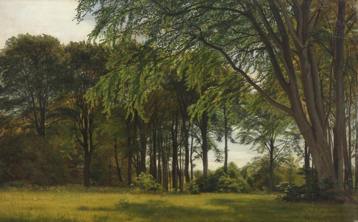 Christian Zacho: A summer landscape. Signed and dated Chr. Zacho 30. juni 1869. Oil on canvas. Measures: 40.5 × 63.5 cm.