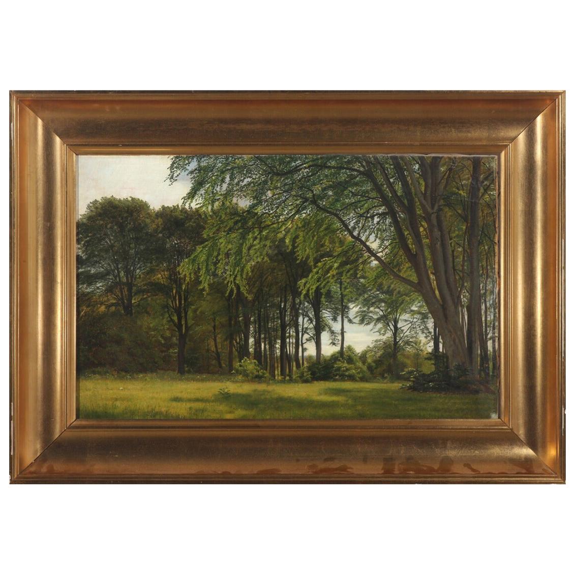 Christian Zacho A Summer Landscape, Signed and Dated Chr. Zacho 30. Juni 1869 For Sale