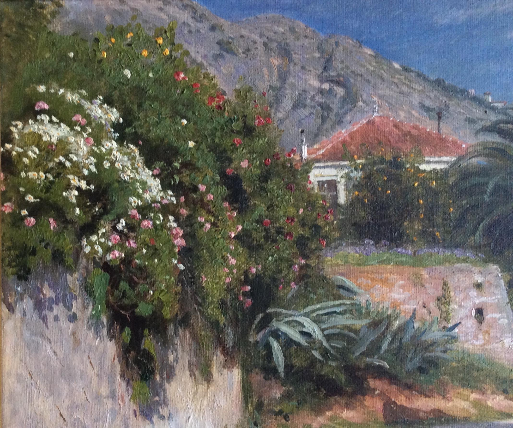 Christian Zacho a nice little painting from around Menton
Signed CZ 12 oil on canvas size with frame W 47 H 39 D5
All in cm, size without frame W35 H26
Christian Zacho born 1843-1913
More info in photos.