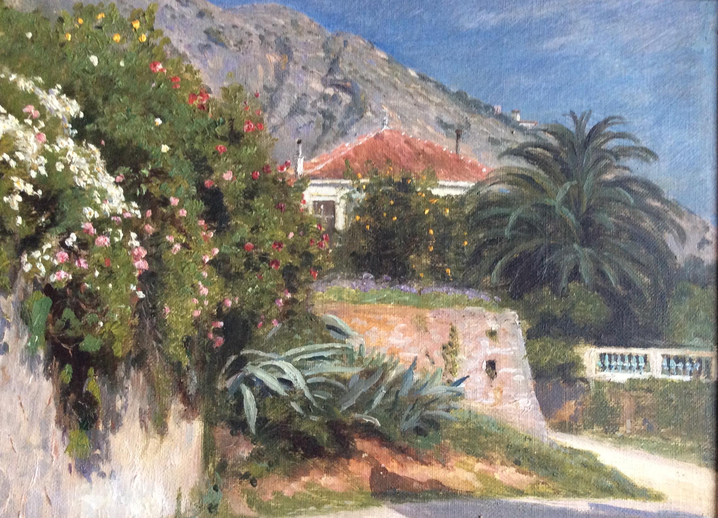 Danish Christian Zacho painting from around Menton, France For Sale