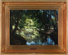 Christian Zacho, A Still Standing Stream with Shading Trees and a Sunlit Opening