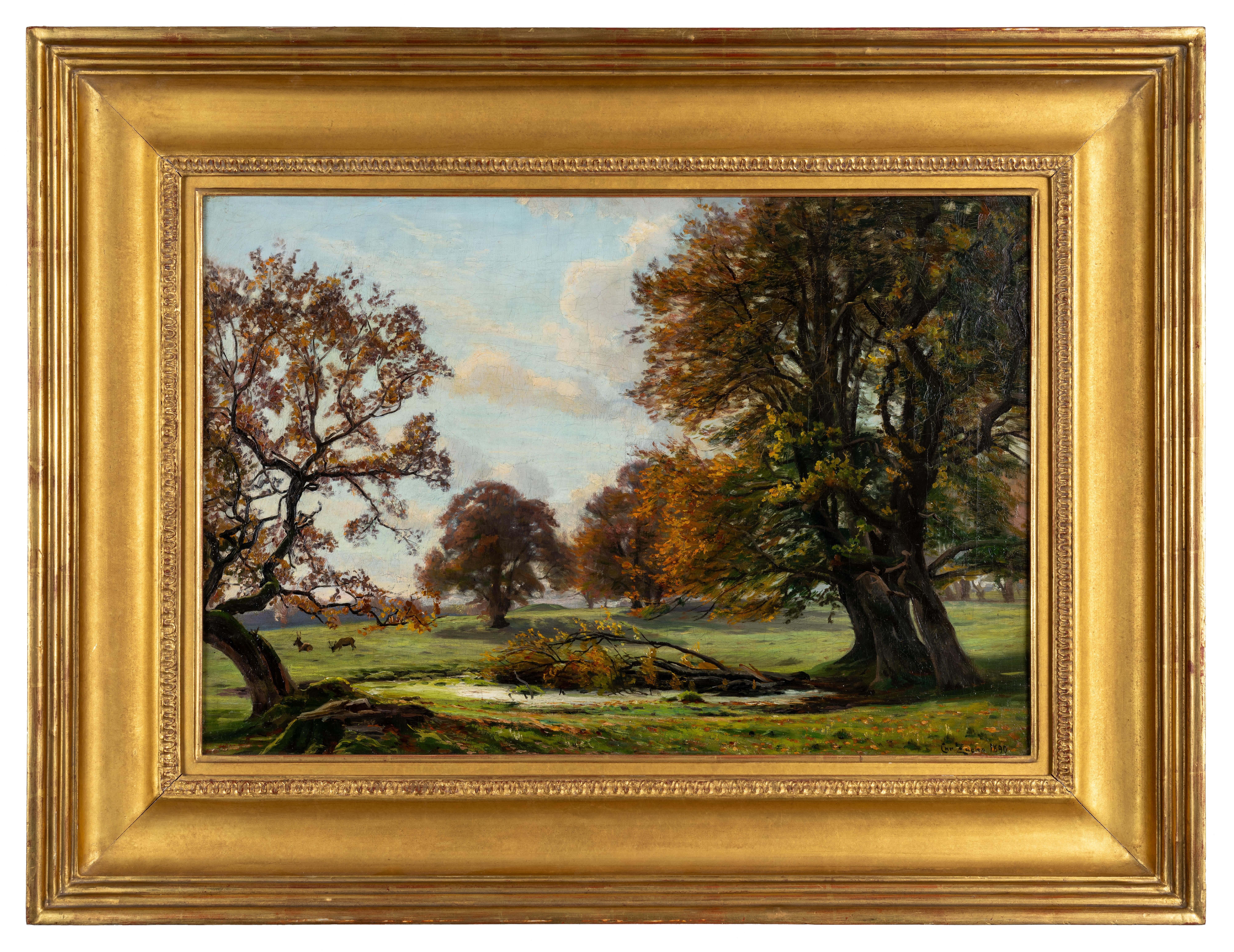 Animal Painting Christian Zacho - Deer in the Pasture