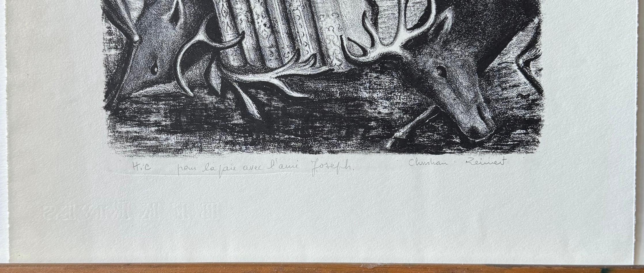 COUPS DE TÊTE Litografia firmata, Gruppo surrealista, Movimento di panico Arrabal, Topor in vendita 1