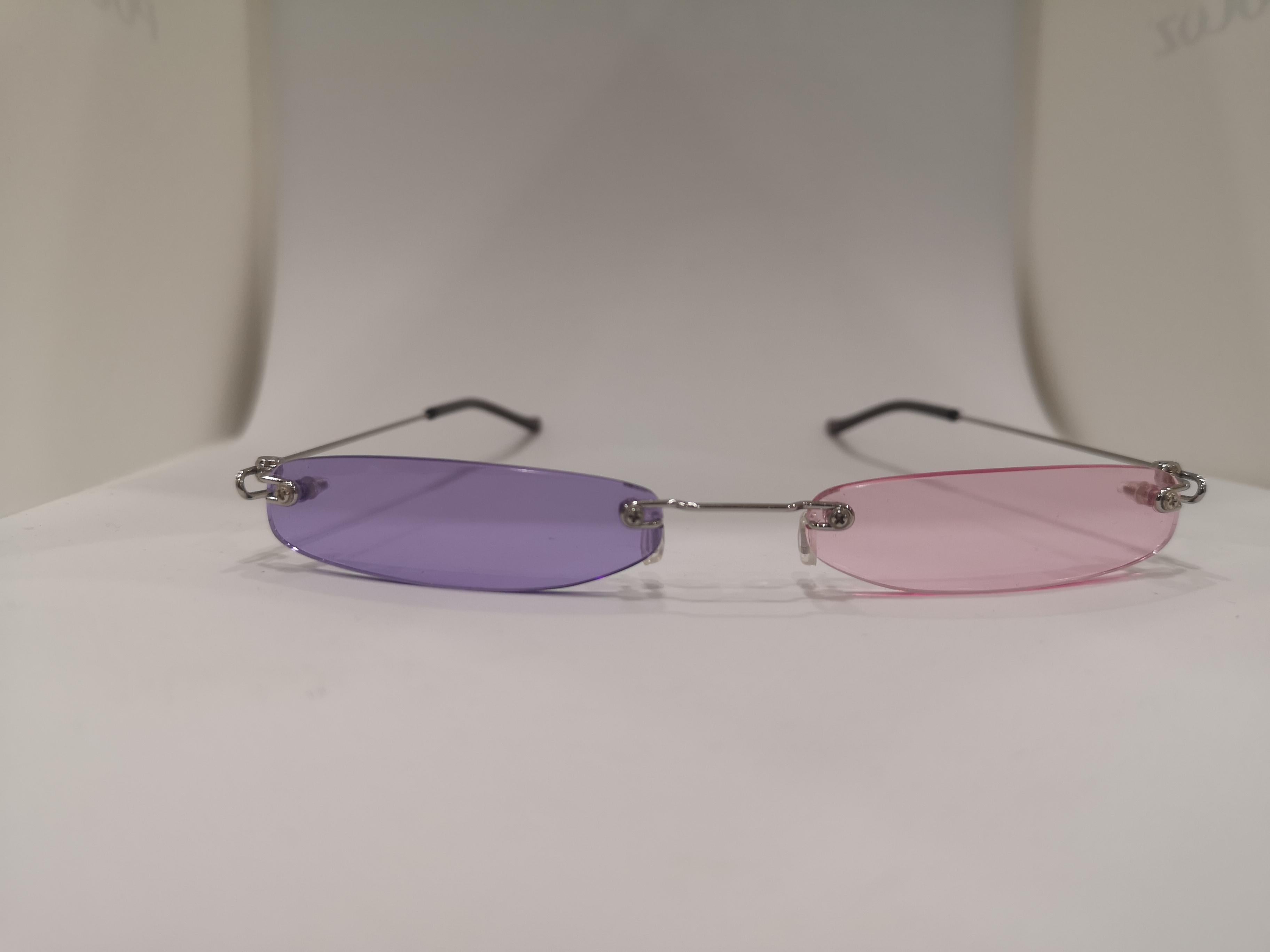 Christiana Jones Purple Pink Slim Shady sunglasses
iconic Shady slim sunglasses in split colour lenses that sit on the tip of your nose or upright, you choose! Low UV protection and comes with our boxed CHRISTIANAHJONES package 


Material: