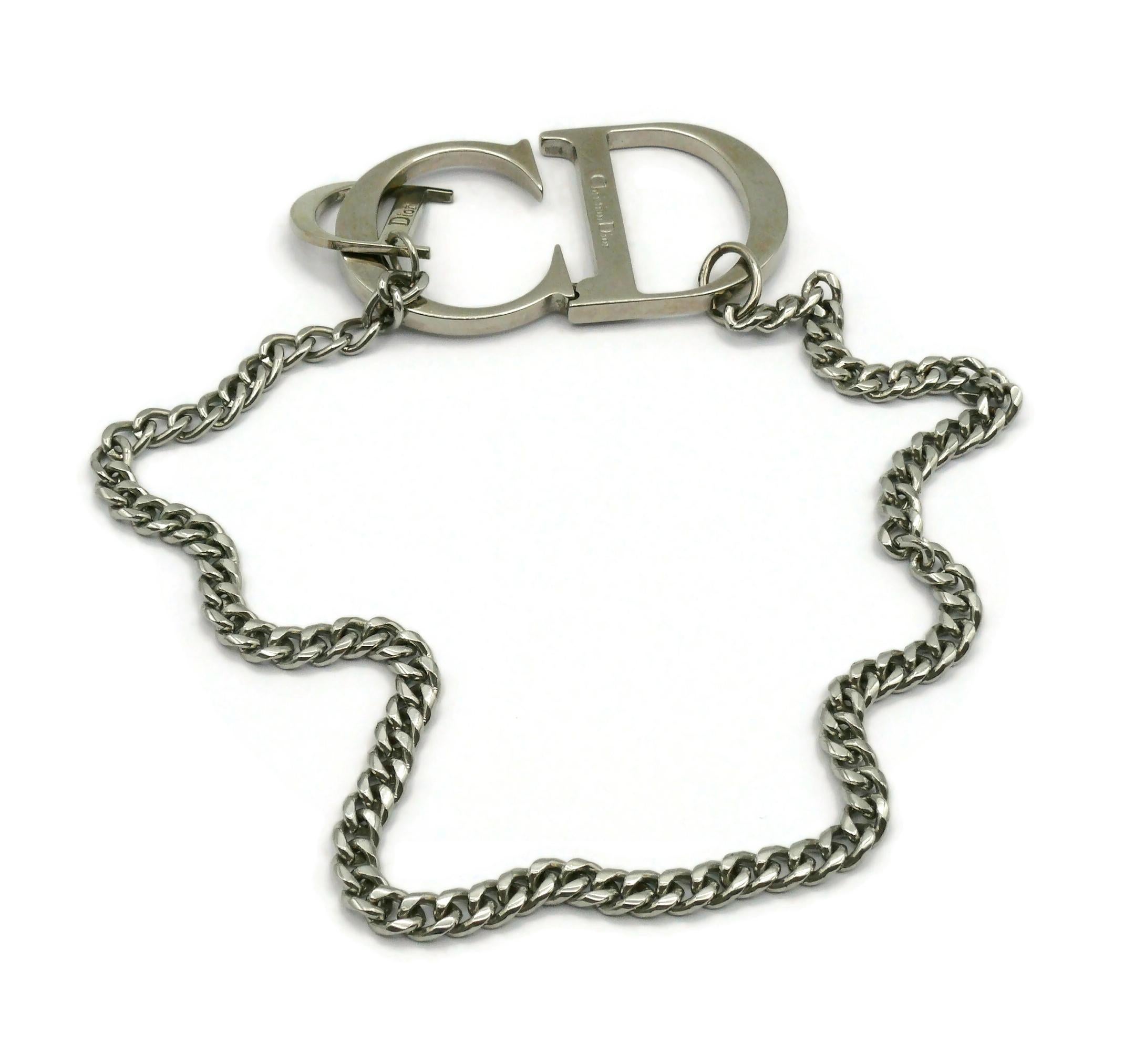 CHRISTIAND DIOR by JOHN GALLIANO Silver Tone CD Chain Necklace For Sale 2