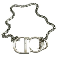 CHRISTIAND DIOR by JOHN GALLIANO Collana con catena CD in tonalità argento