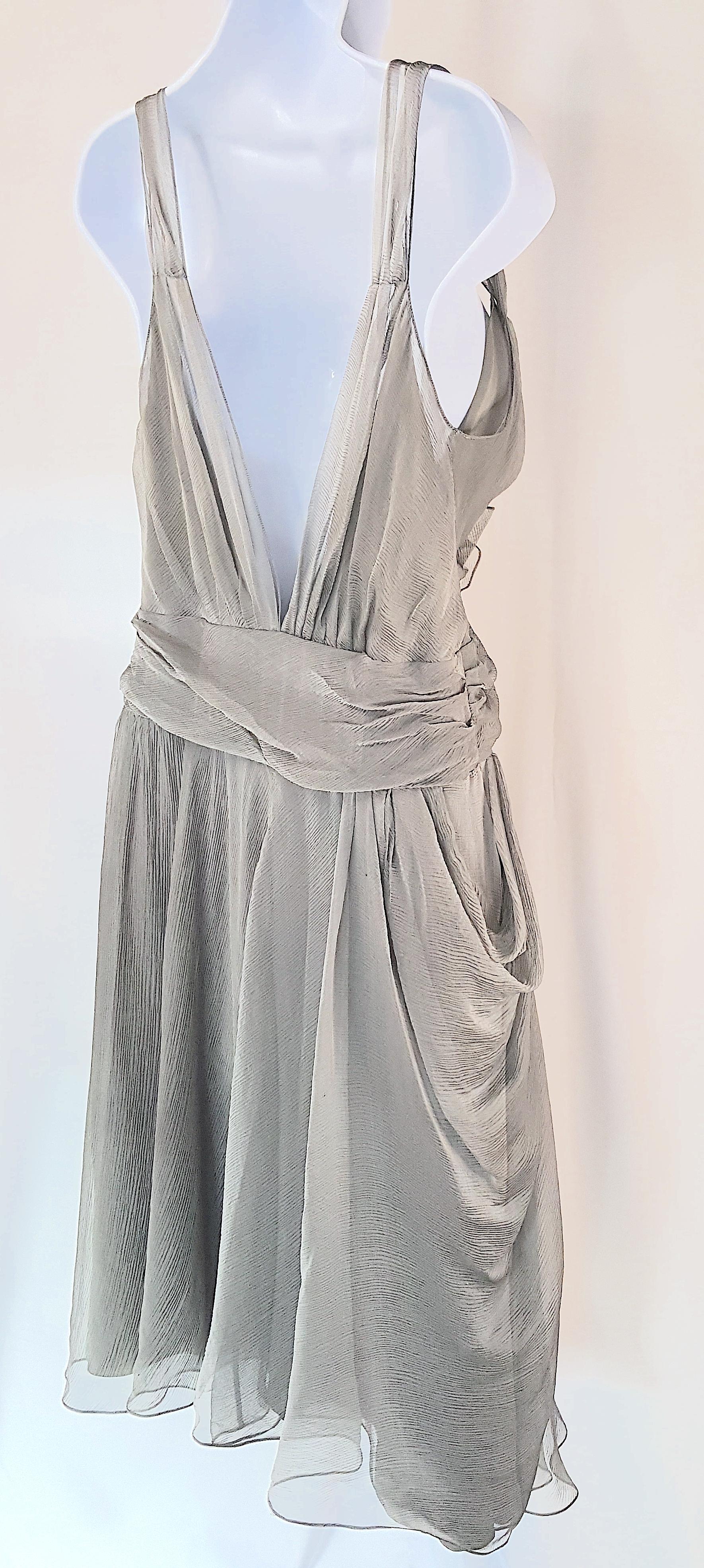 JohnGalliano 1stYearChristianDior - Robe de ballerine en géorgette de soie superposée coupée en biais en vente 10