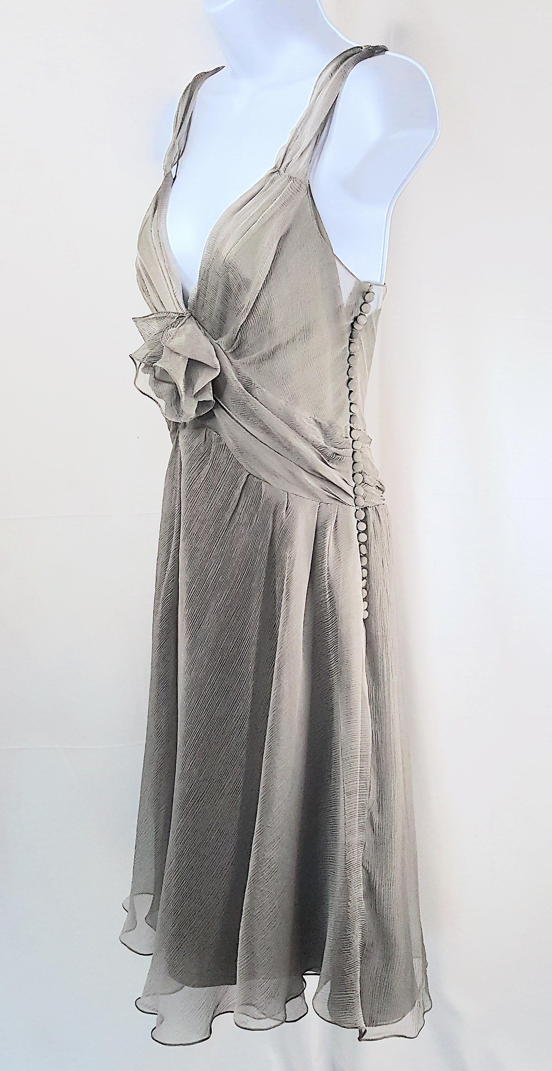 JohnGalliano 1stYearChristianDior Ballerina Silk Georgette Layered BiasCut Gown For Sale 12