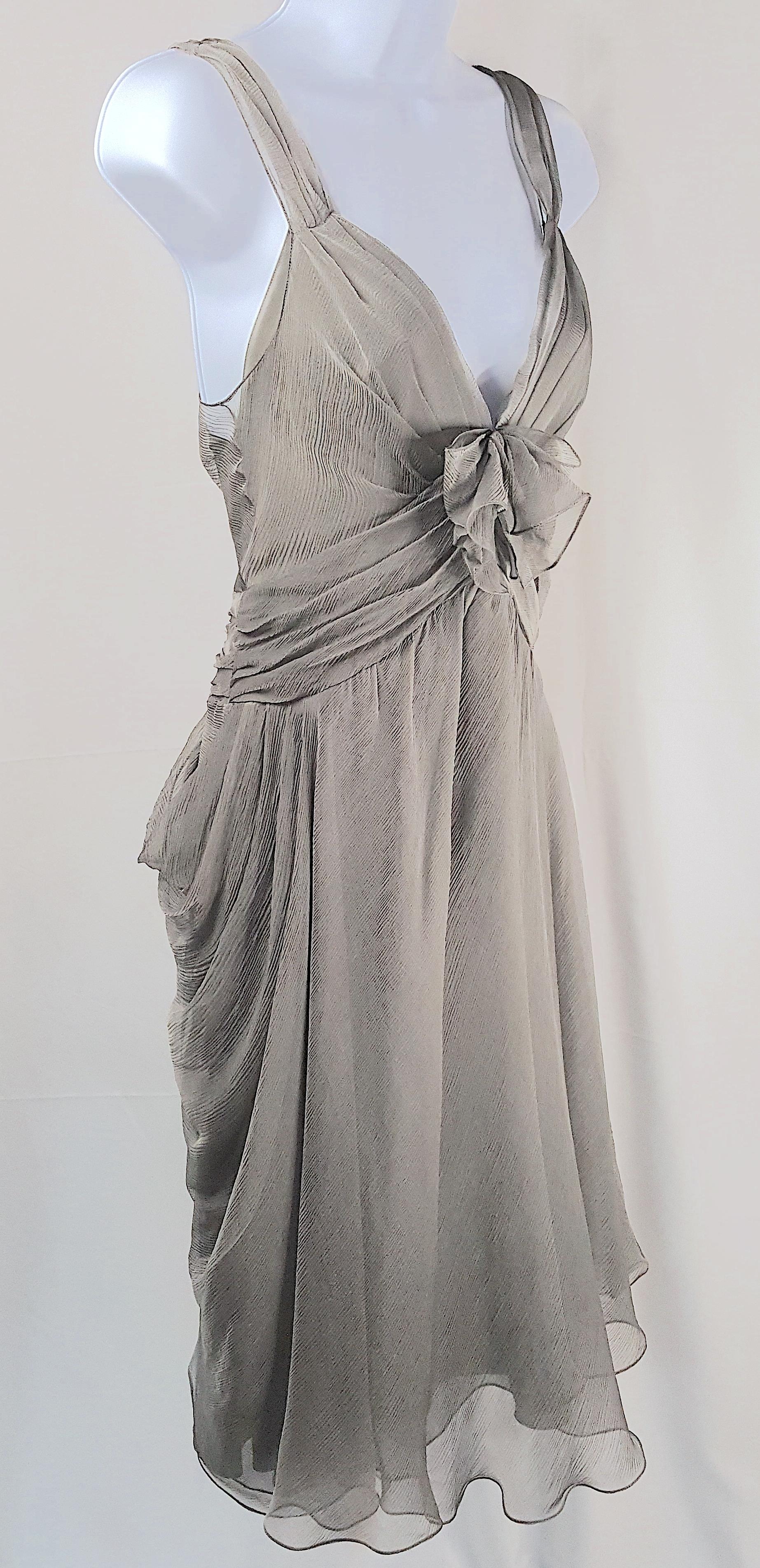 JohnGalliano 1stYearChristianDior - Robe de ballerine en géorgette de soie superposée coupée en biais Excellent état - En vente à Chicago, IL