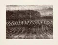 Gelände - Contemporaneo, xilografia, paesaggio, bianco e nero