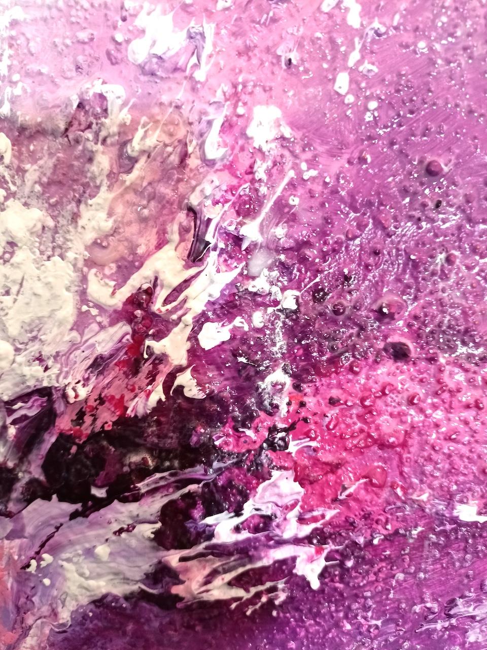 Zeitgenössische französische Kunst von Christiane HESS - Diamant Rose (Violett), Abstract Painting, von Christiane Hess 