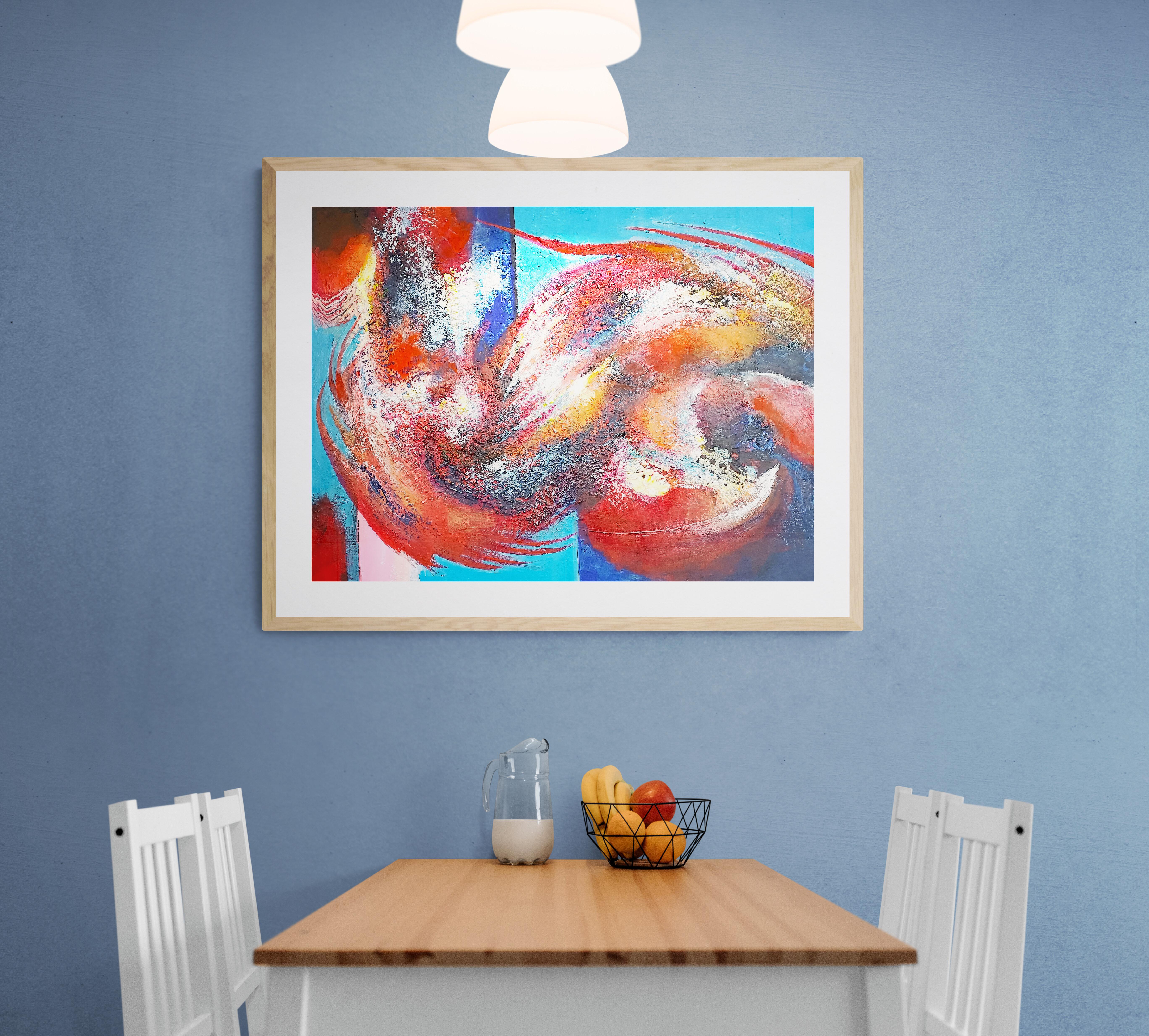 Art contemporain français de Christiane HESS - Jeux de Carpes - Painting de Christiane Hess 